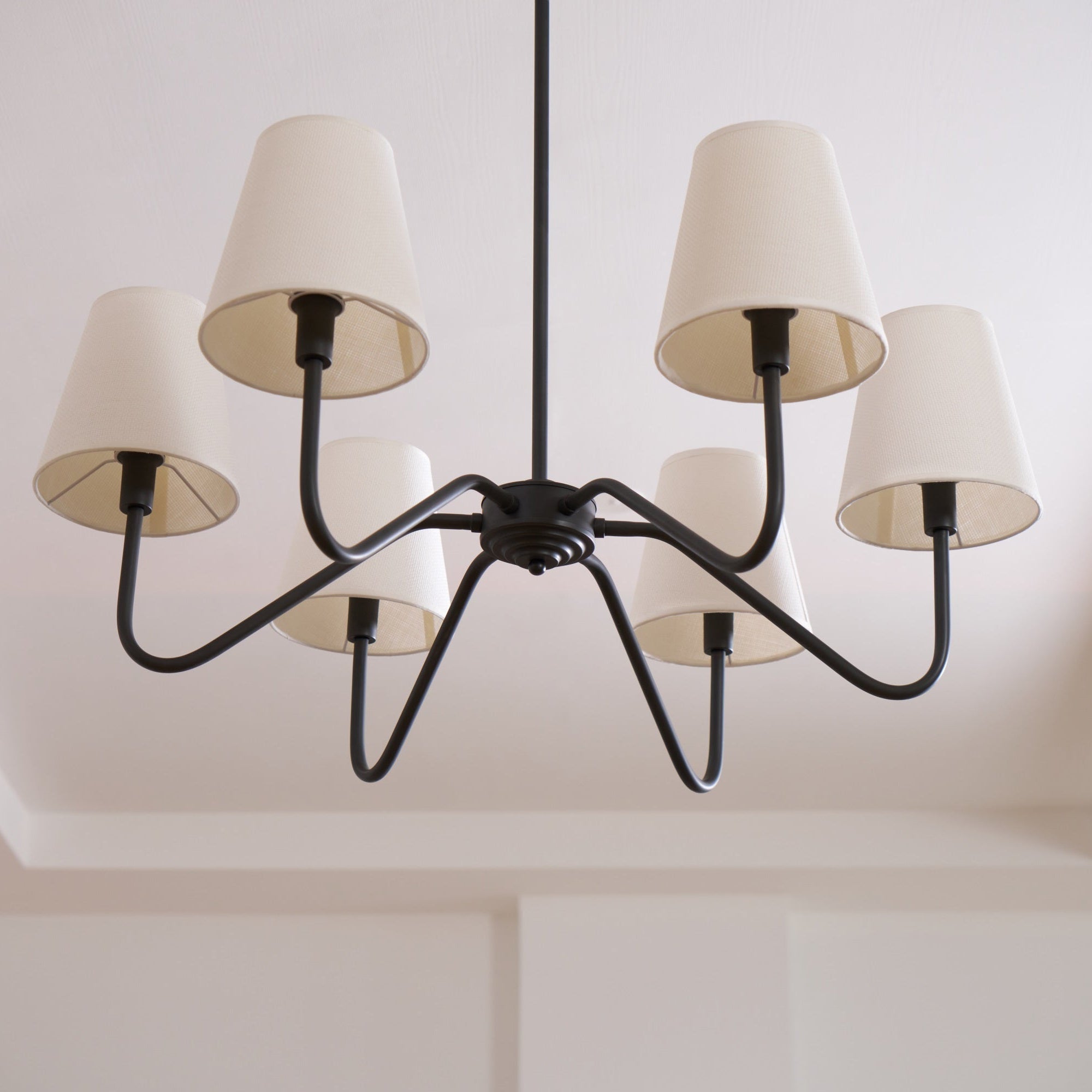 Aurvarira Lumos Classic Black Fabric Chandelier-Neutral Decor