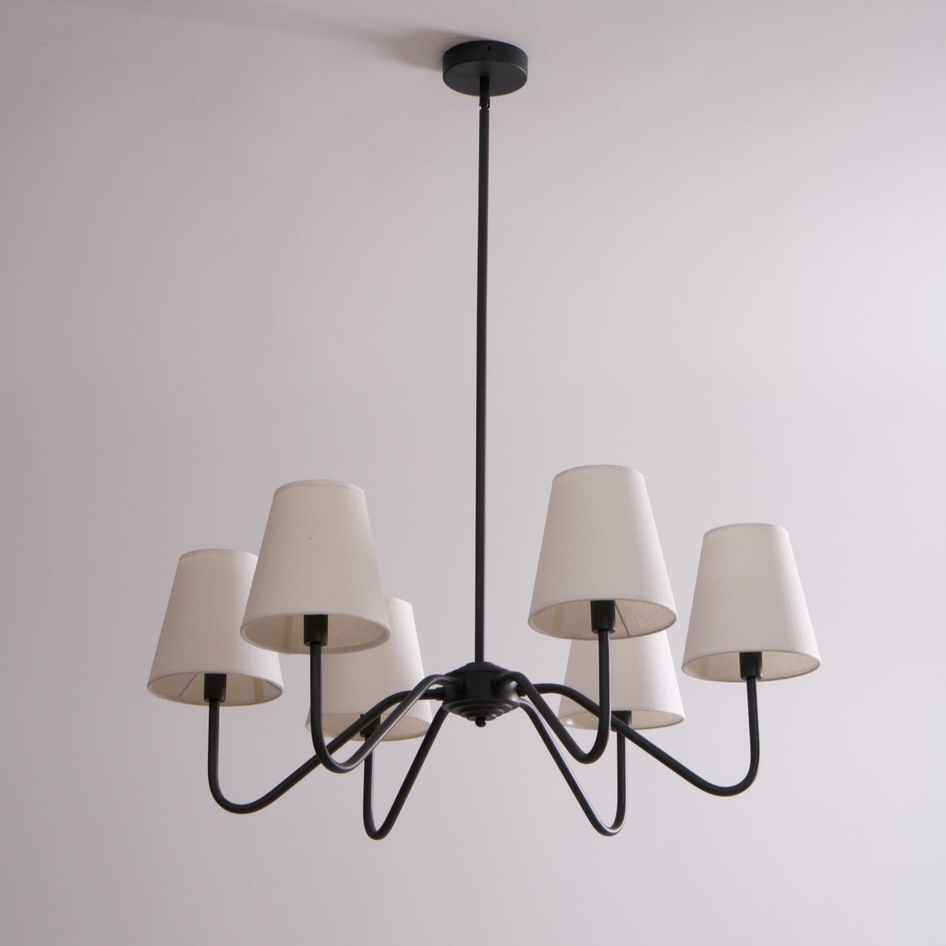 Aurvarira Lumos Classic Black Fabric Chandelier-Neutral Decor