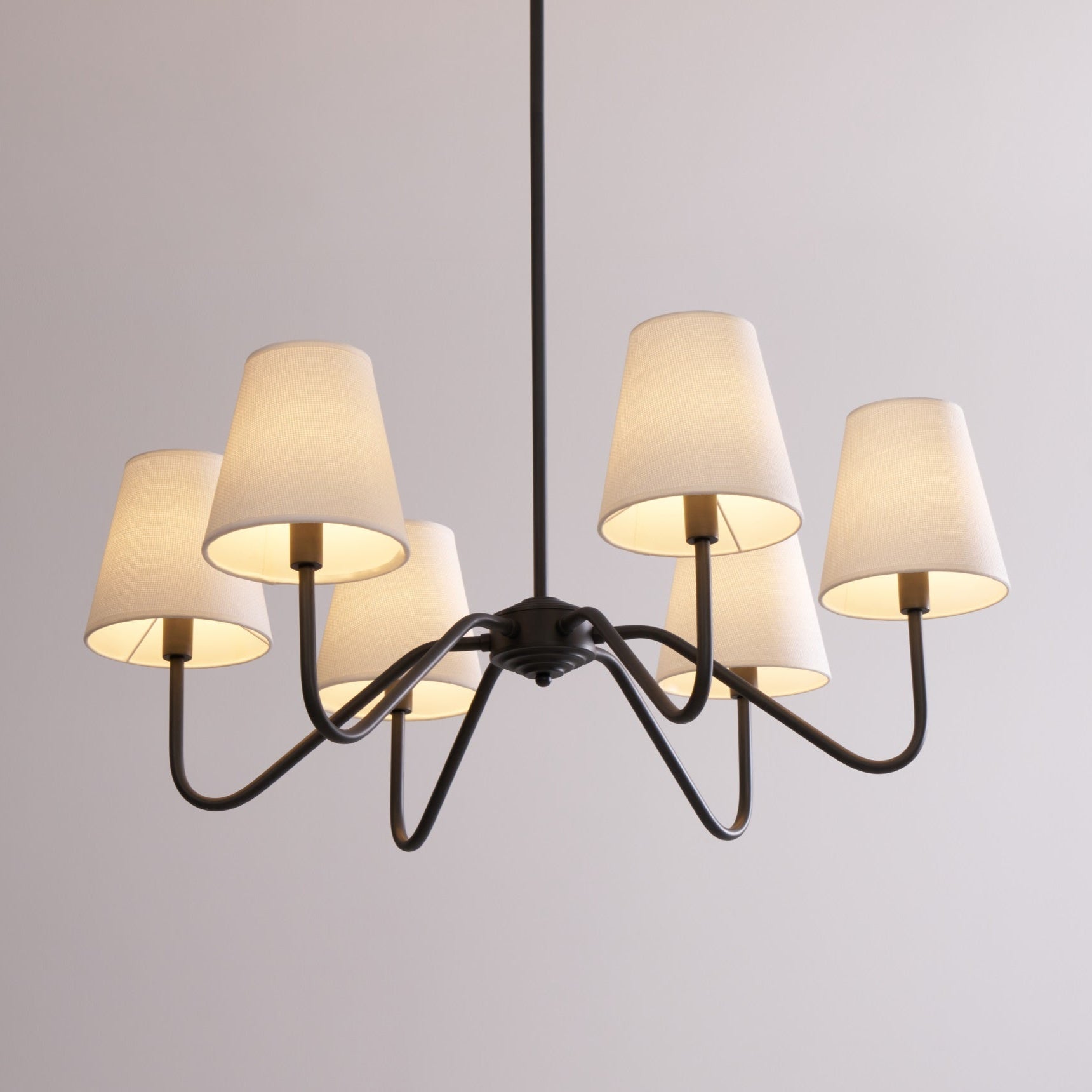 Aurvarira Lumos Classic Black Fabric Chandelier-Neutral Decor