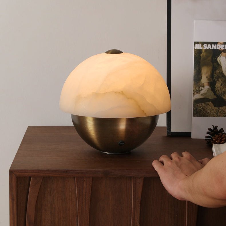 Crol Alabaster Mini Table Lamp-Neutral Decor
