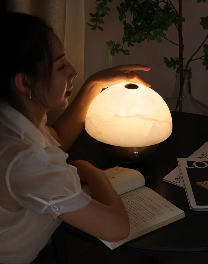 Crol Alabaster Mini Table Lamp-Neutral Decor