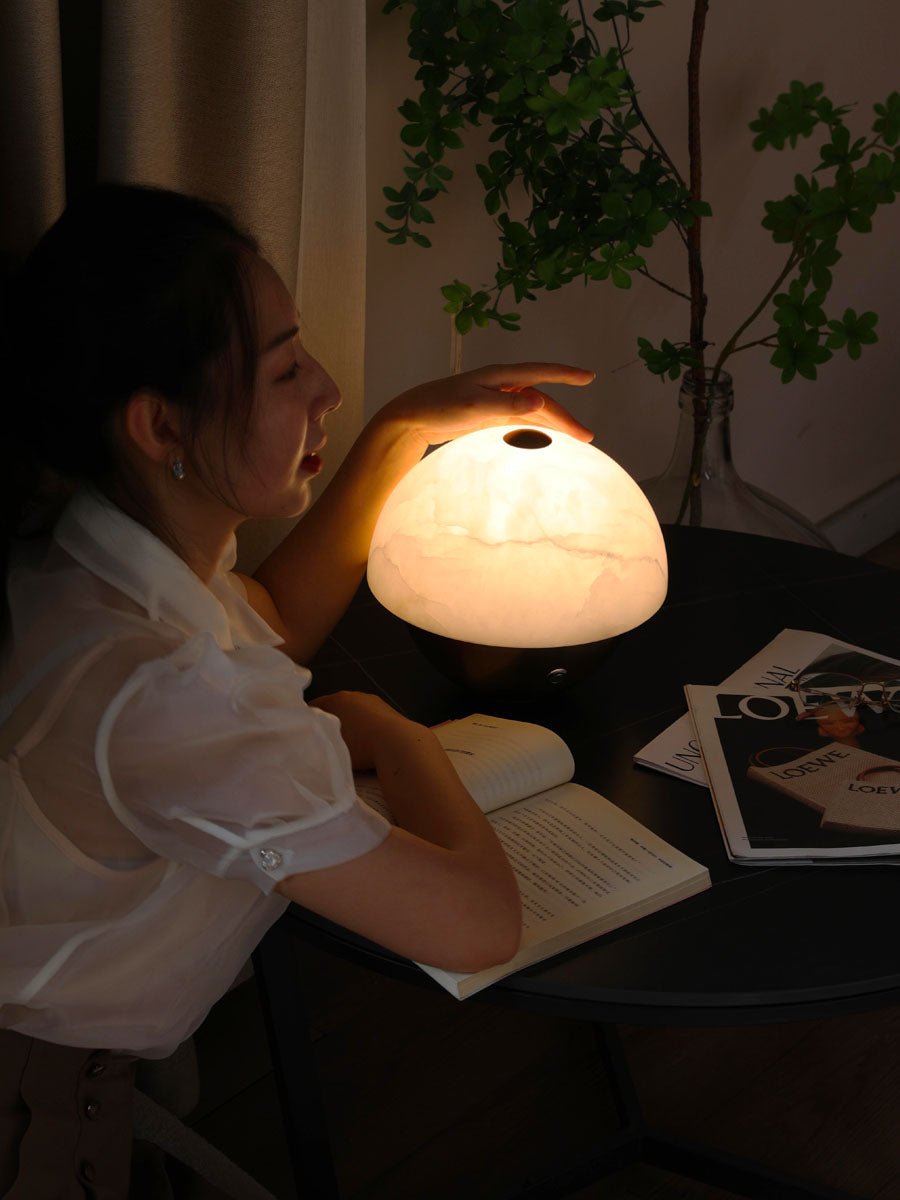 Crol Alabaster Mini Table Lamp-Neutral Decor