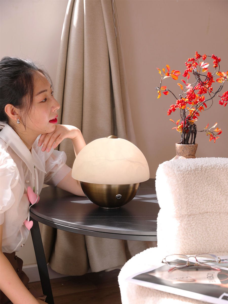 Crol Alabaster Mini Table Lamp-Neutral Decor