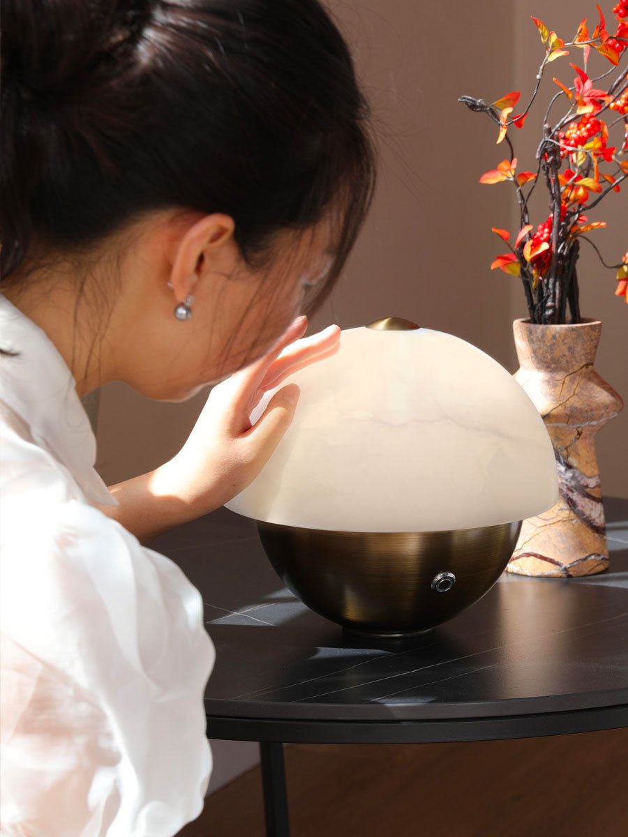 Crol Alabaster Mini Table Lamp-Neutral Decor