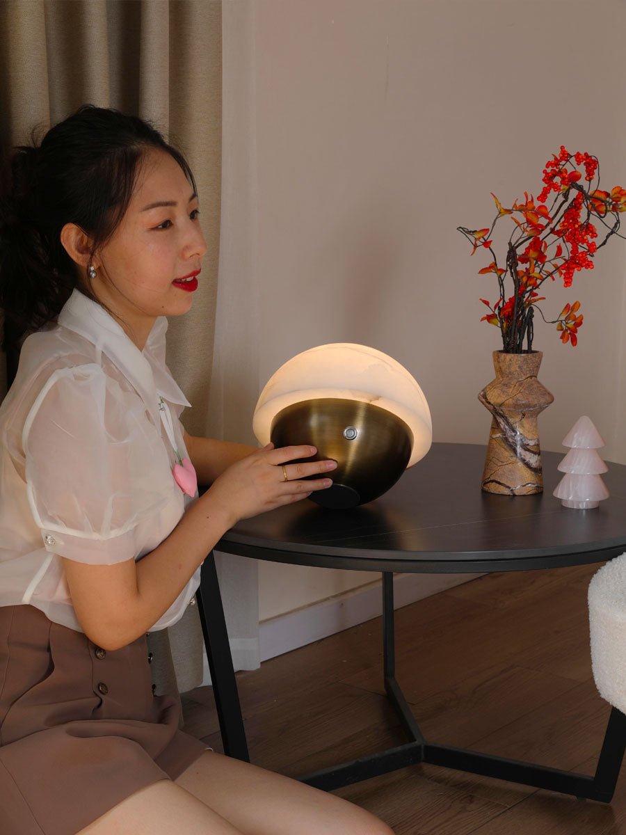 Crol Alabaster Mini Table Lamp-Neutral Decor