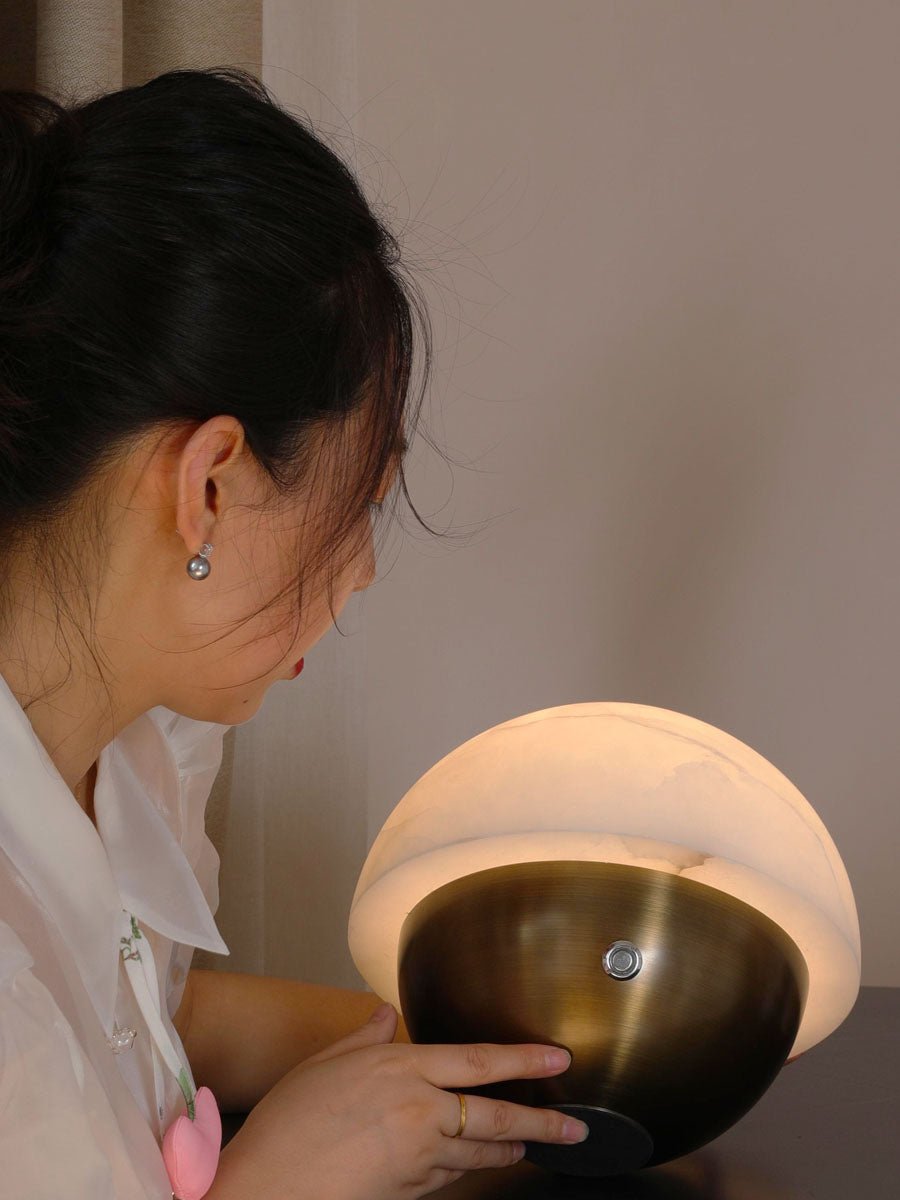 Crol Alabaster Mini Table Lamp-Neutral Decor