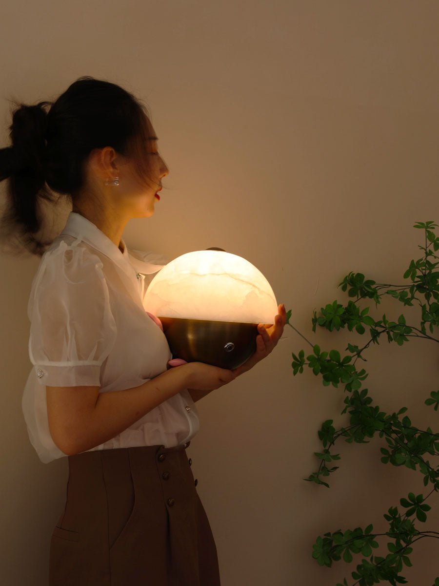Crol Alabaster Mini Table Lamp-Neutral Decor