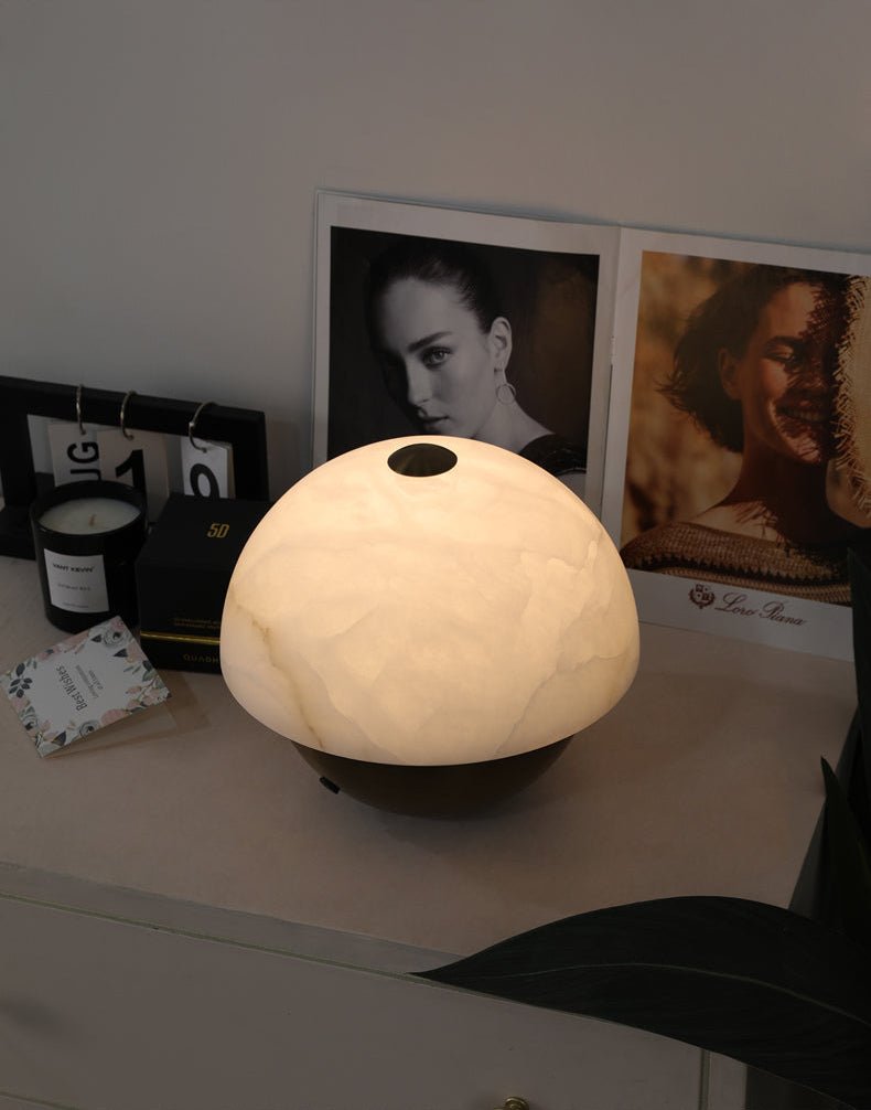 Crol Alabaster Mini Table Lamp-Neutral Decor
