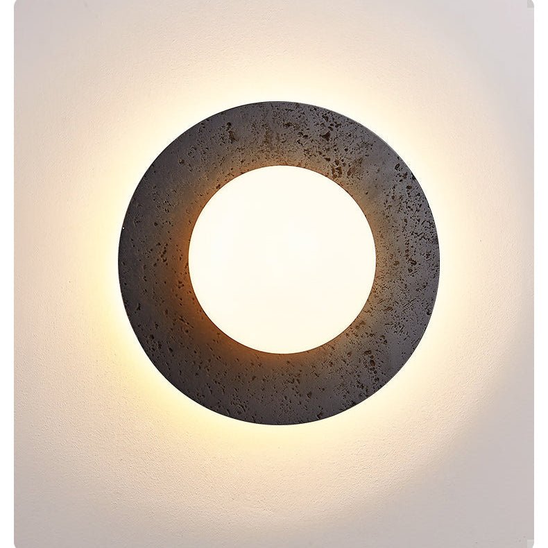 Otto Black Travertine Globe Ceiling Lamp-Neutral Decor