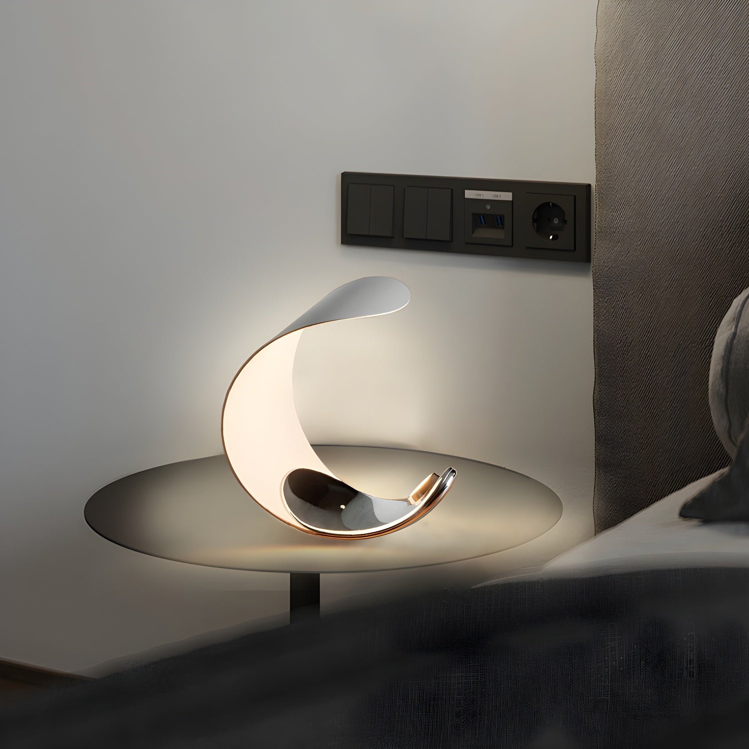 Lunora Elegant Flow Table Lamp-Neutral Decor