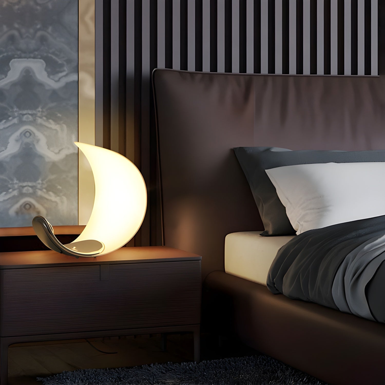Lunora Elegant Flow Table Lamp-Neutral Decor