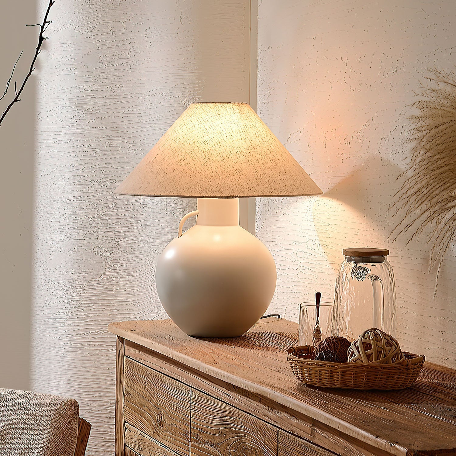 Lumina Opal Ceramic Table Lamp-Neutral Decor