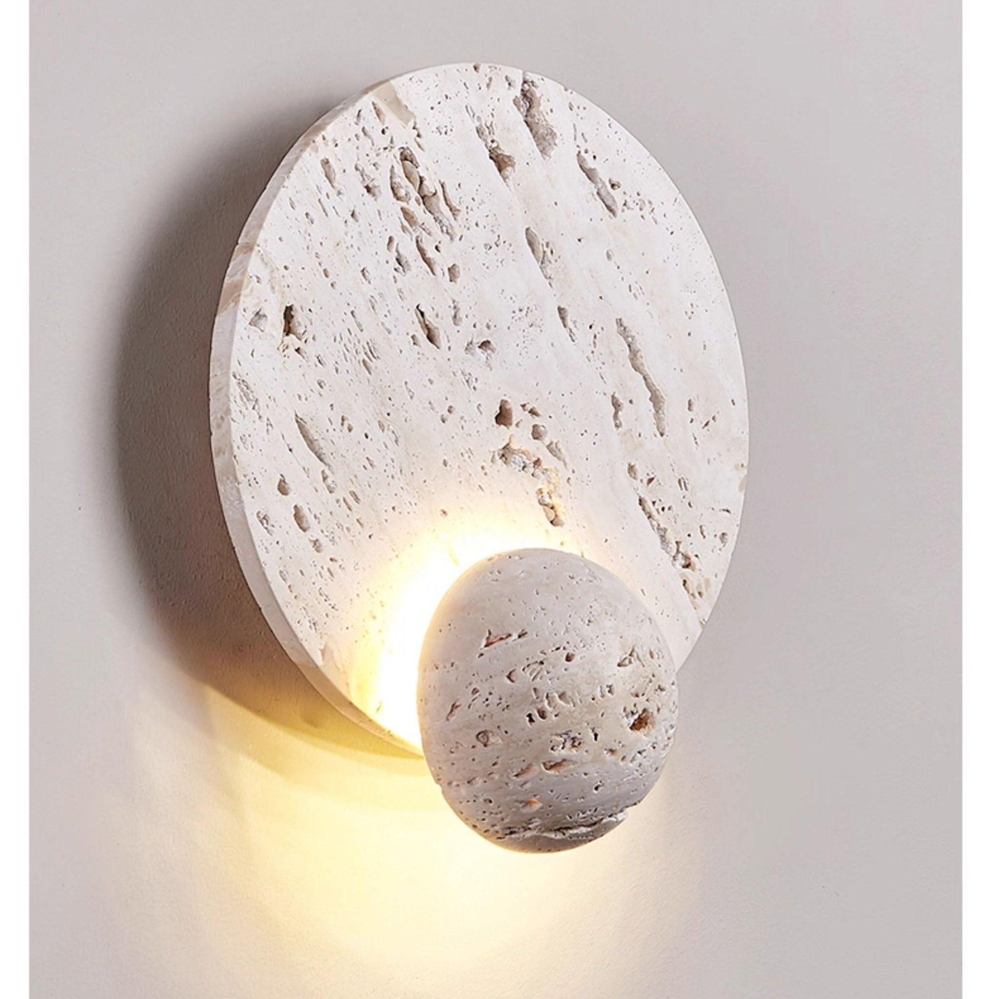 Luna Travertine Sconce-Neutral Decor