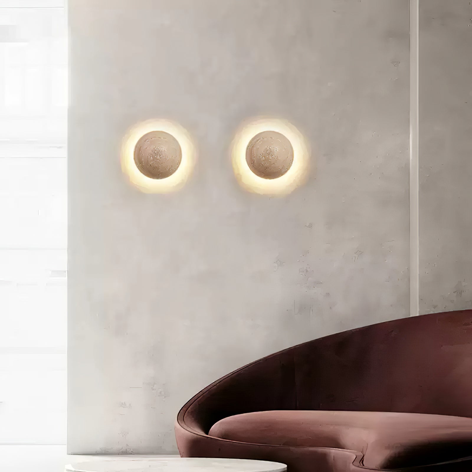 Nyvarion Minimalist Travertine Wall Light-Neutral Decor