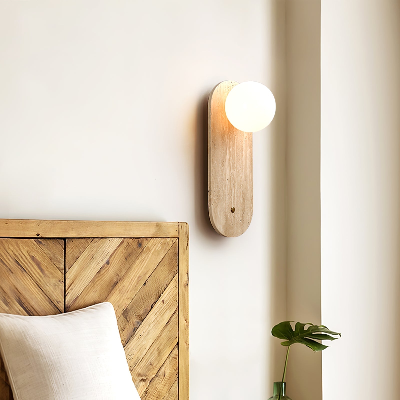 Fioren Minimalist Travertine Wall Light-Neutral Decor