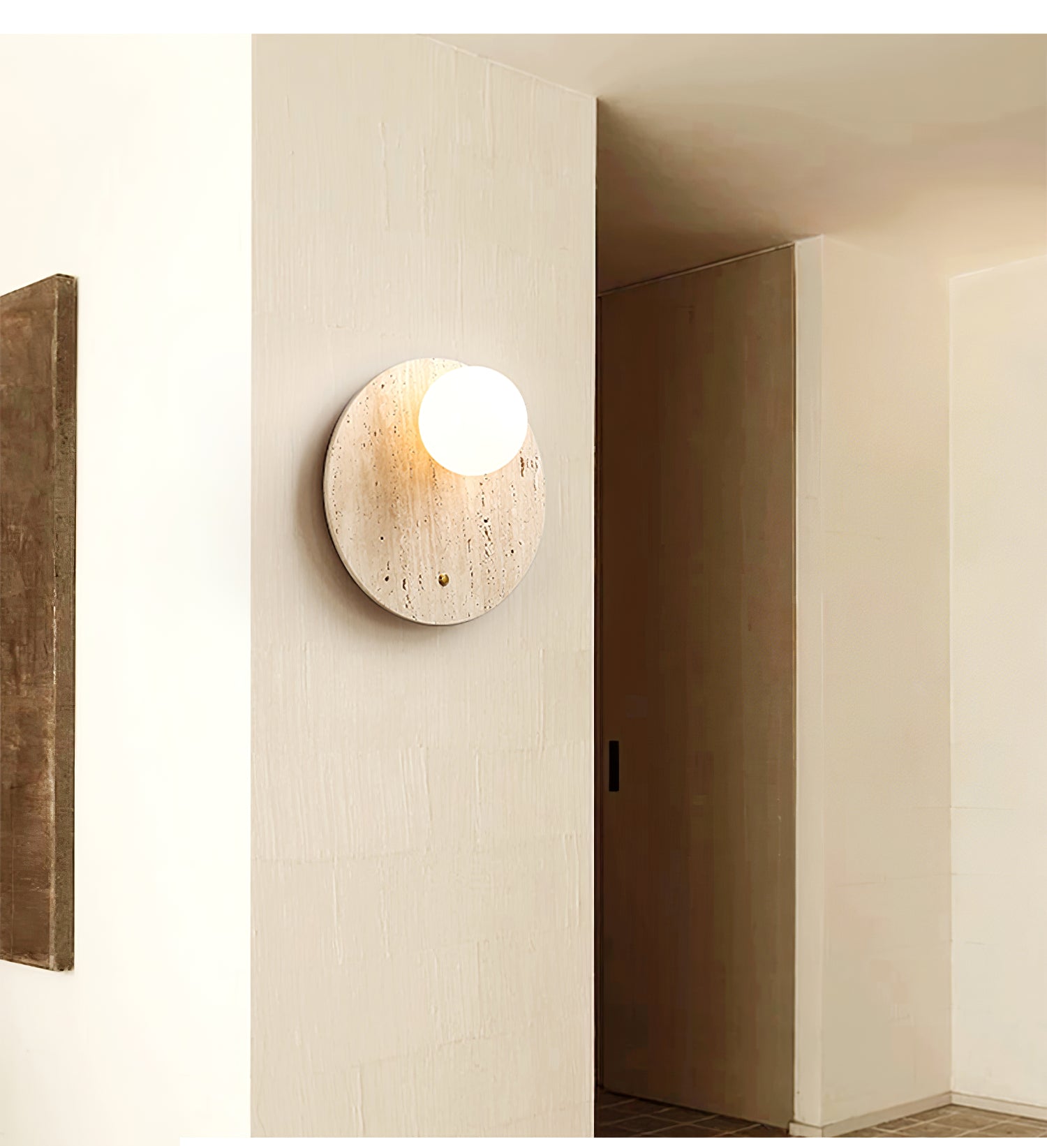 Fioren Minimalist Travertine Wall Light-Neutral Decor