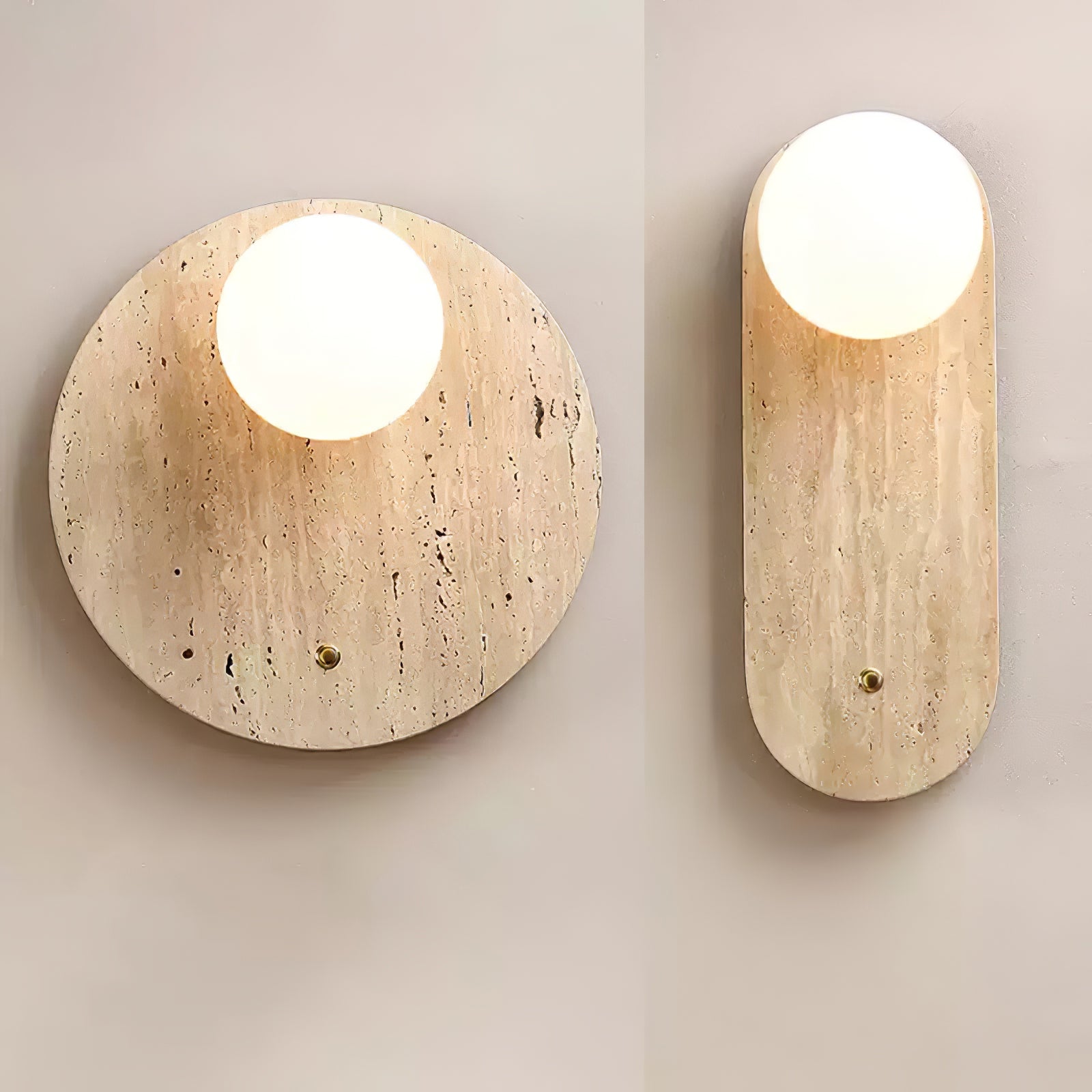 Fioren Minimalist Travertine Wall Light-Neutral Decor