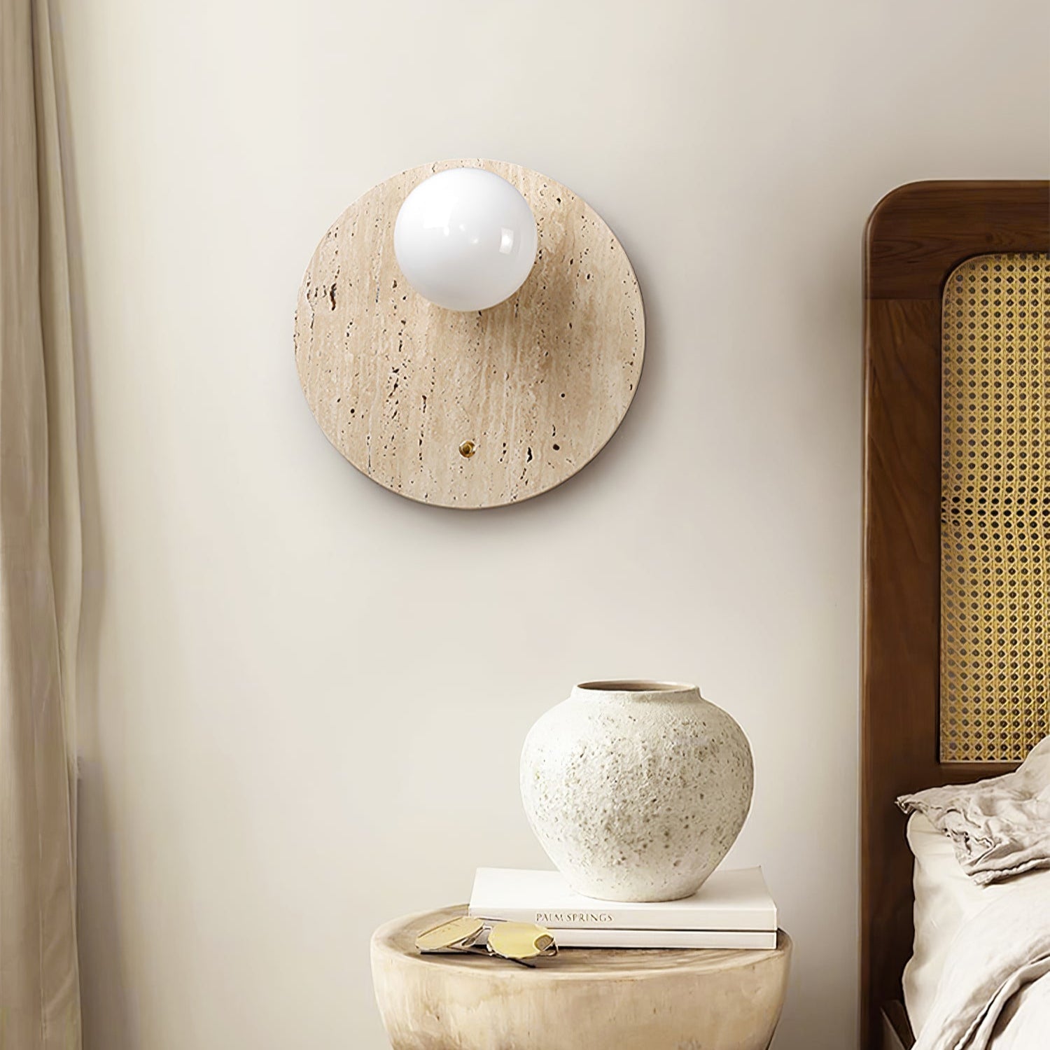 Fioren Minimalist Travertine Wall Light-Neutral Decor