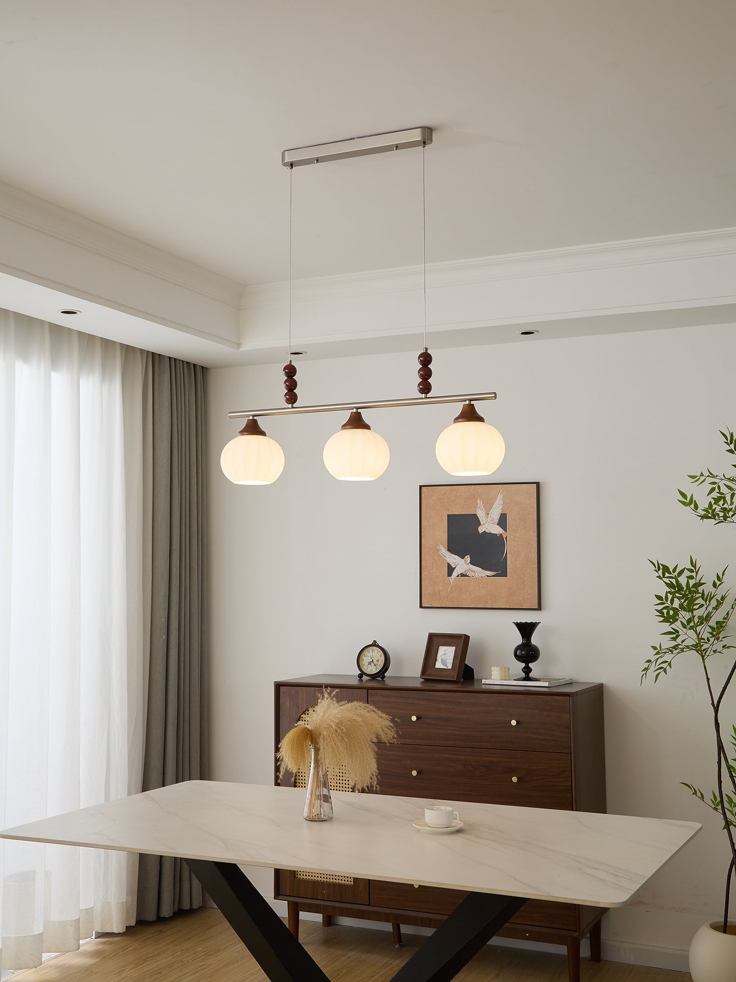 Nyla Retro Glass Pendant Lamp-Neutral Decor