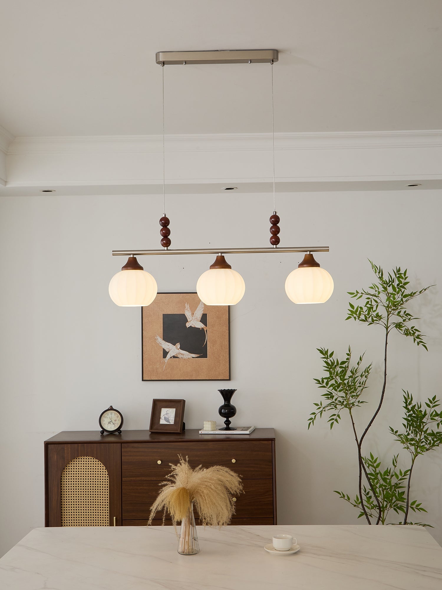 Nyla Retro Glass Pendant Lamp-Neutral Decor