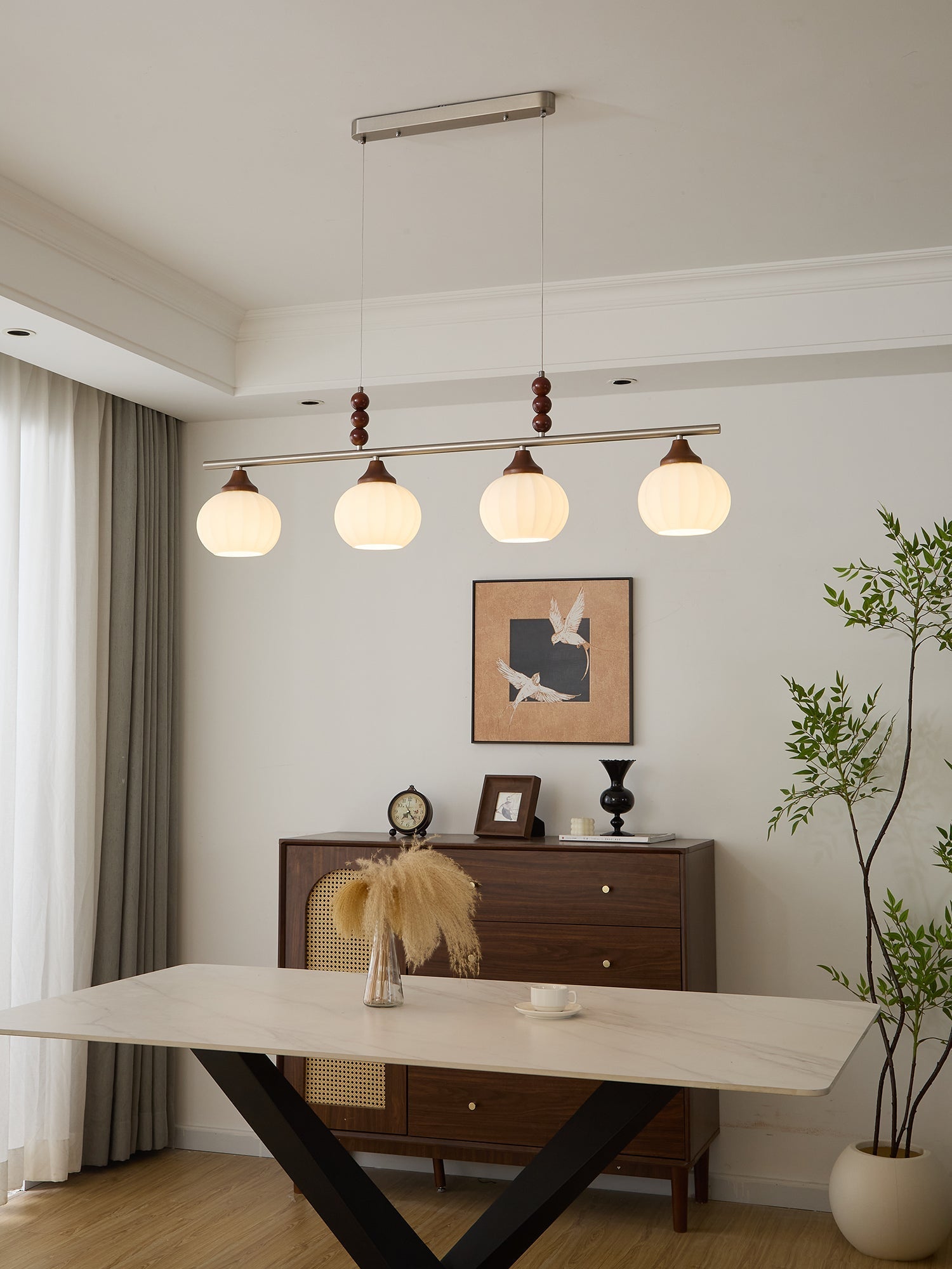 Nyla Retro Glass Pendant Lamp-Neutral Decor