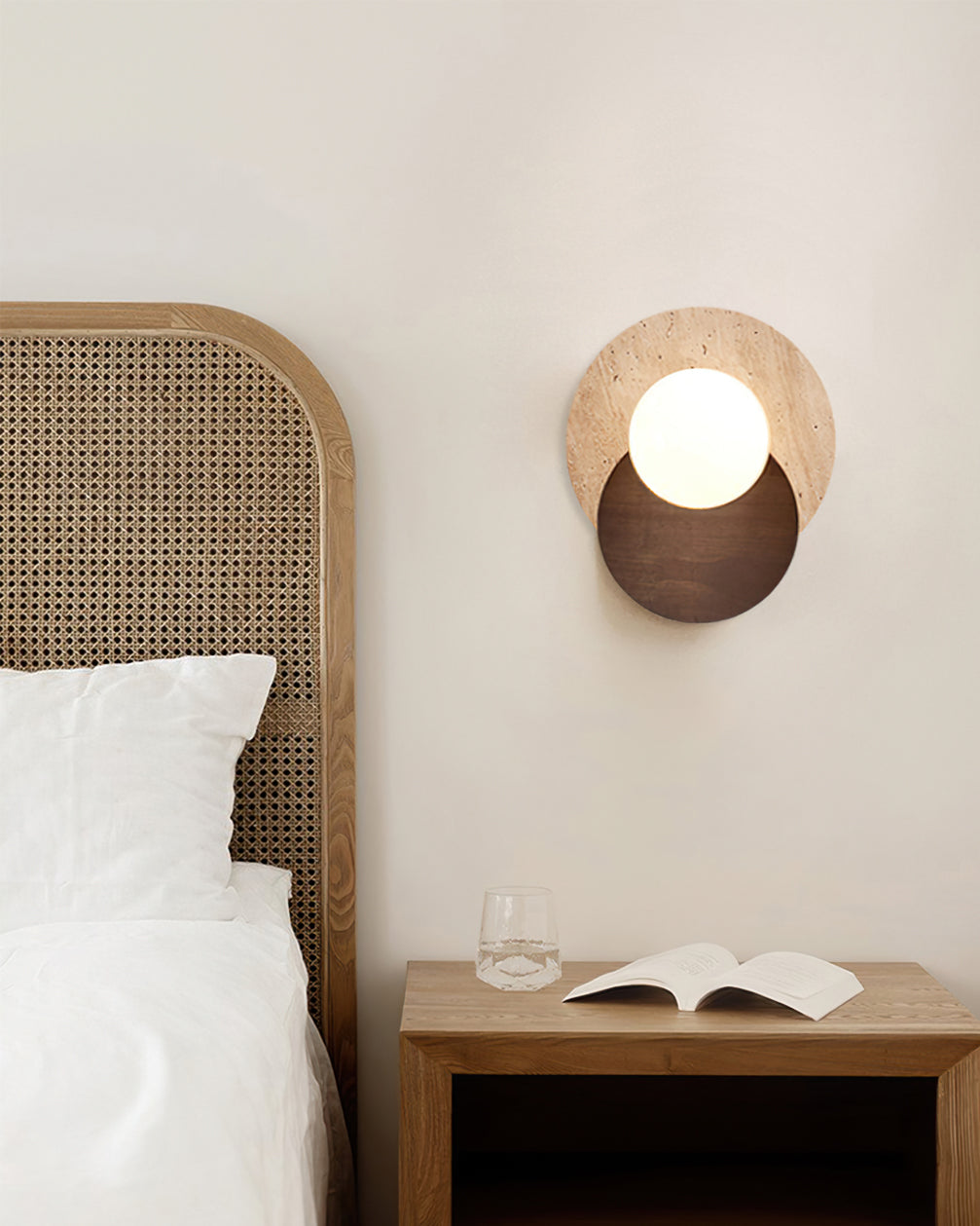 Eclipse Wall Lamp  Overlapping Travertine