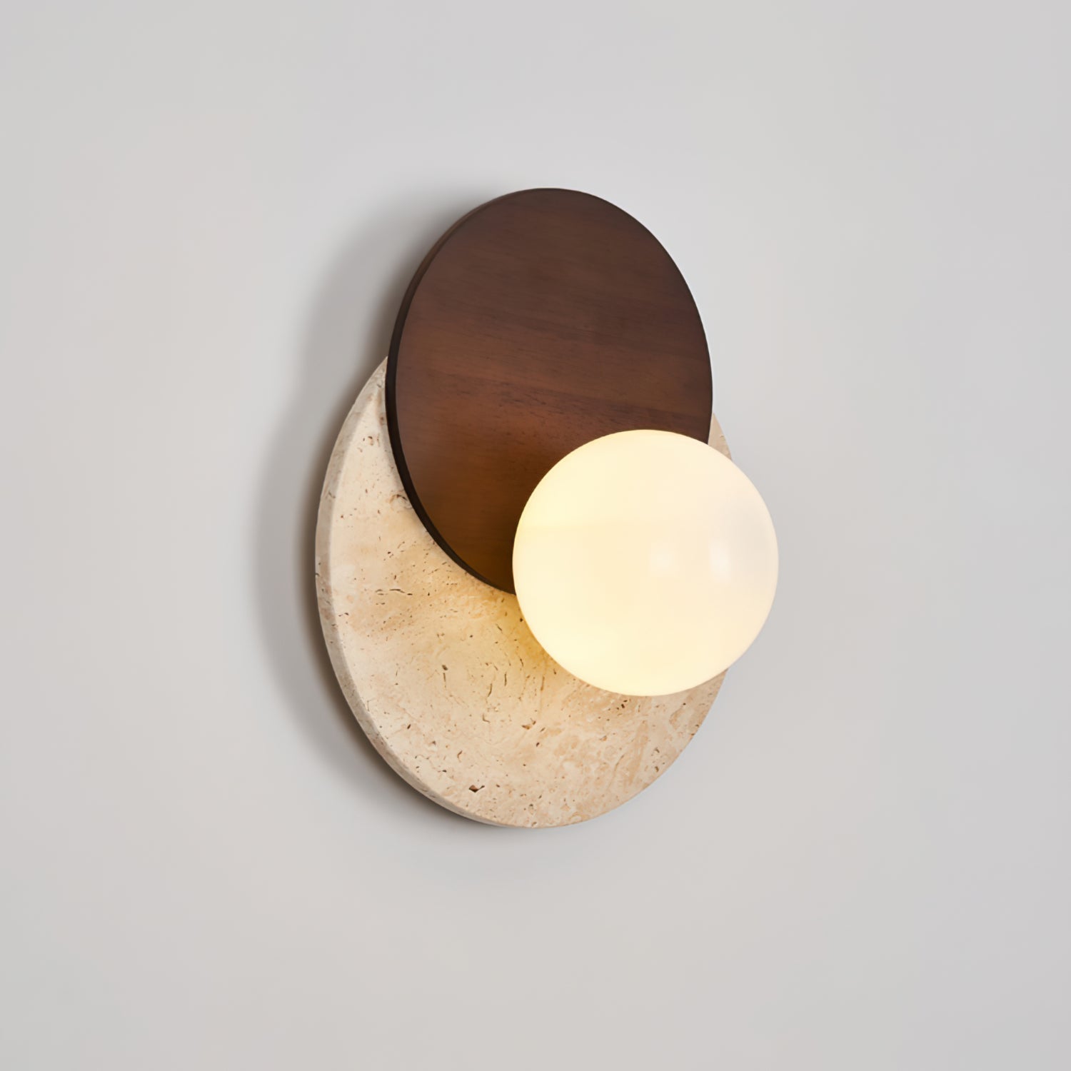 Eclipse Wall Lamp  Overlapping Travertine