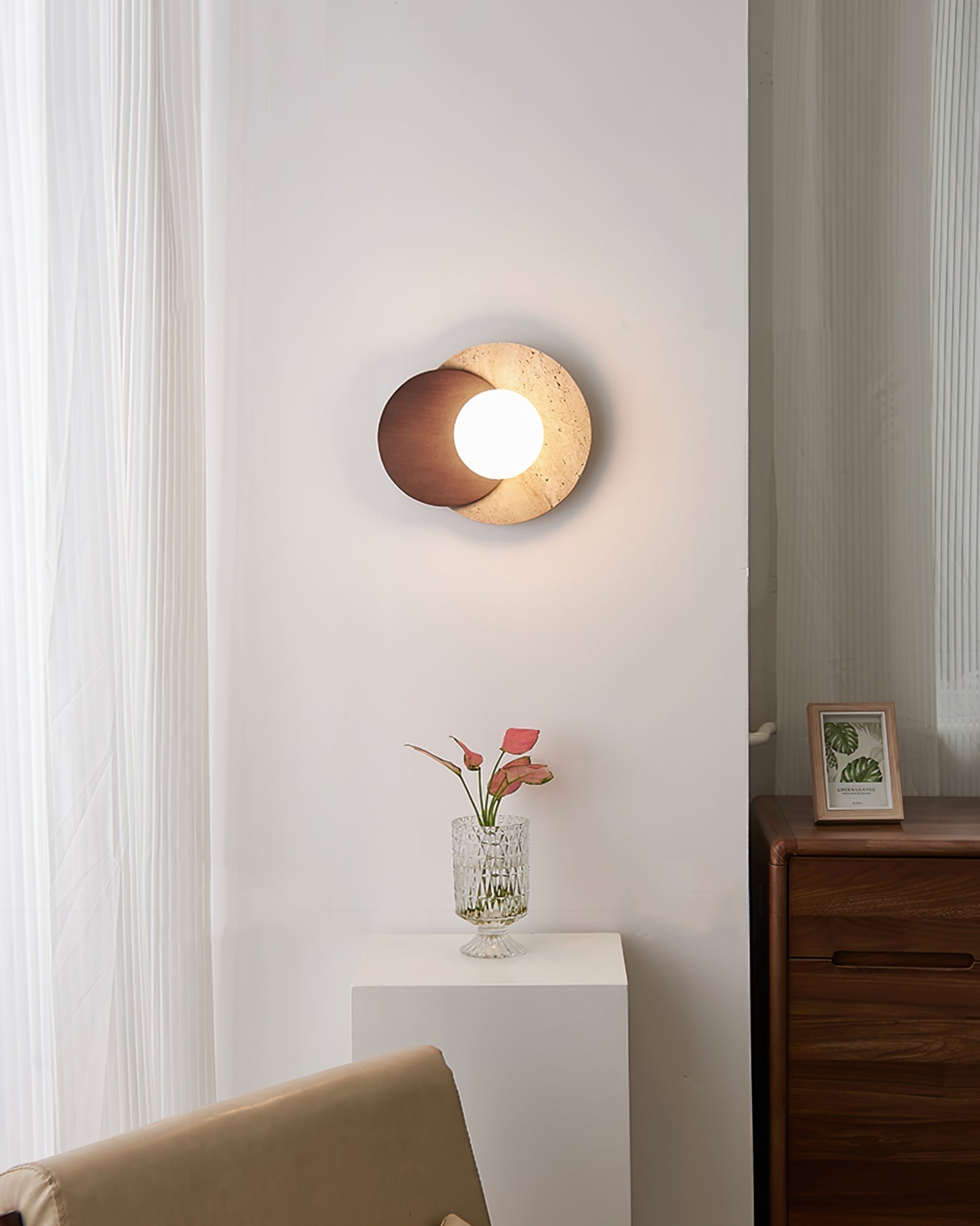Eclipse Wall Lamp  Overlapping Travertine