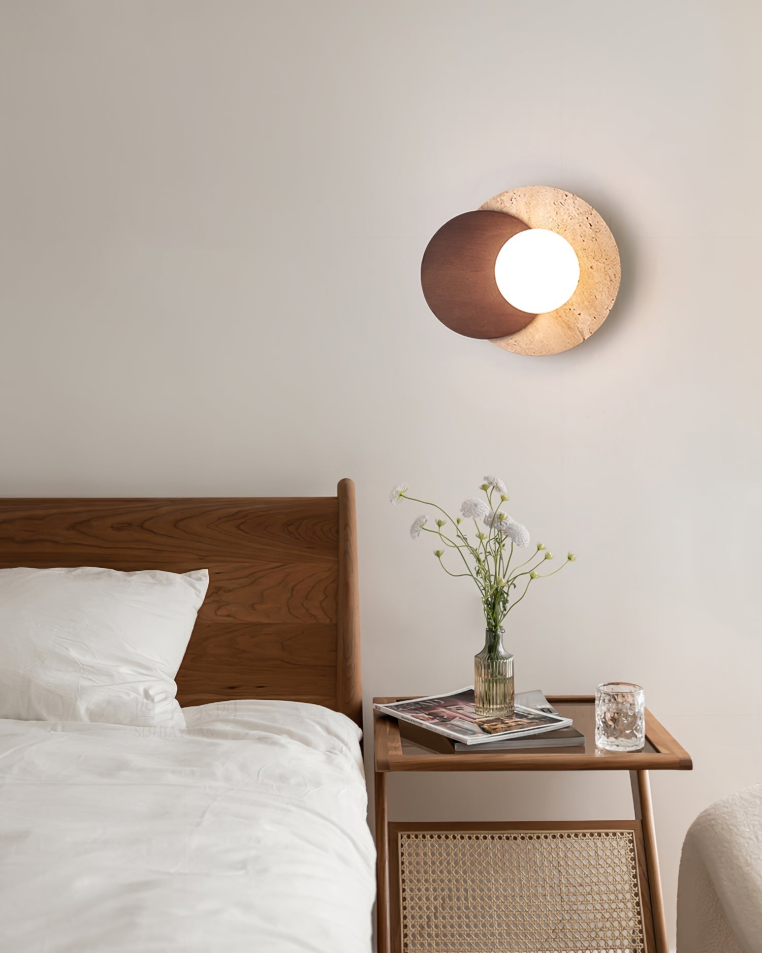 Eclipse Wall Lamp  Overlapping Travertine