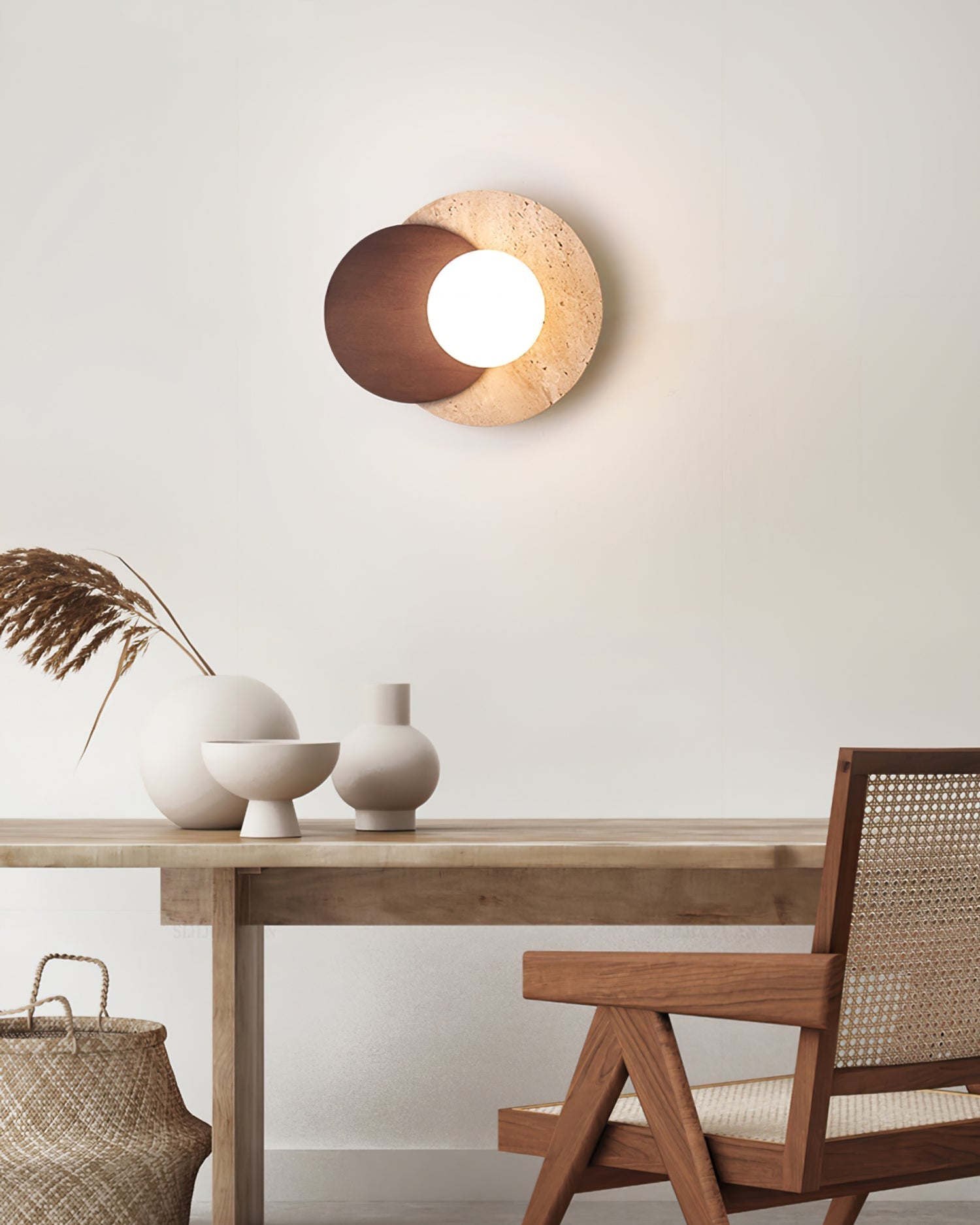 Eclipse Wall Lamp  Overlapping Travertine