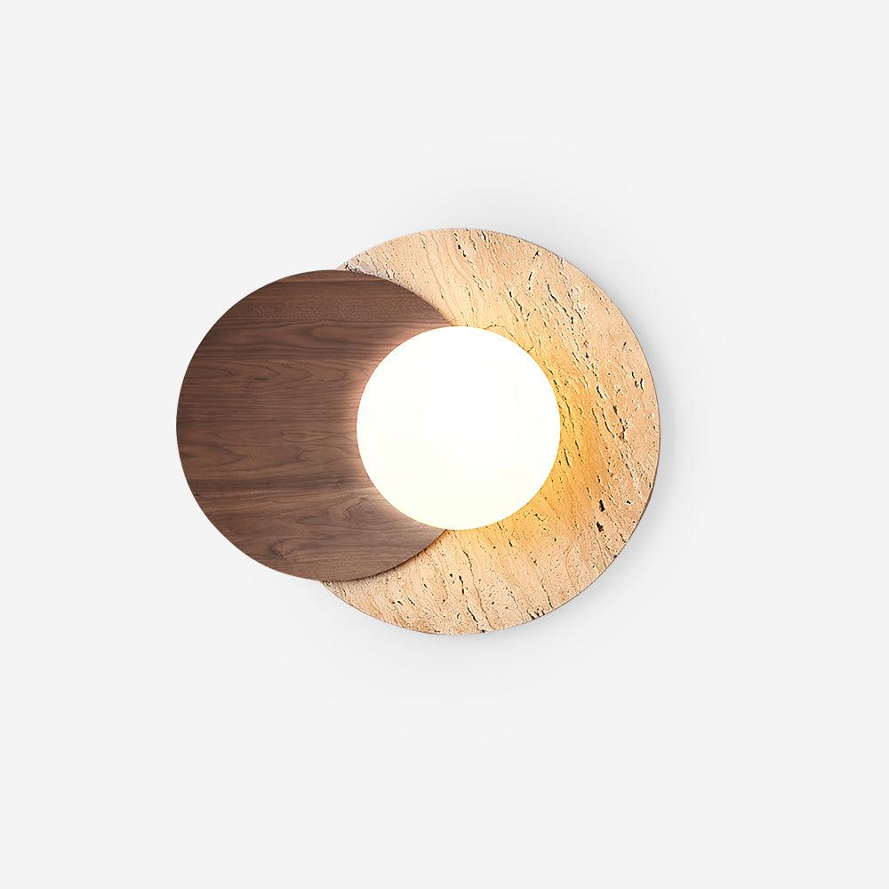 Zelirir Dual-Disc Travertine Wall Light-Neutral Decor