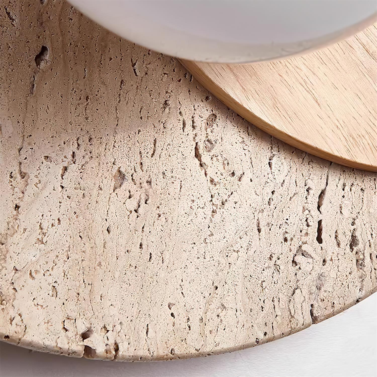 Otale Overlapping-Disc Travertine Floor Lamp-Neutral Decor