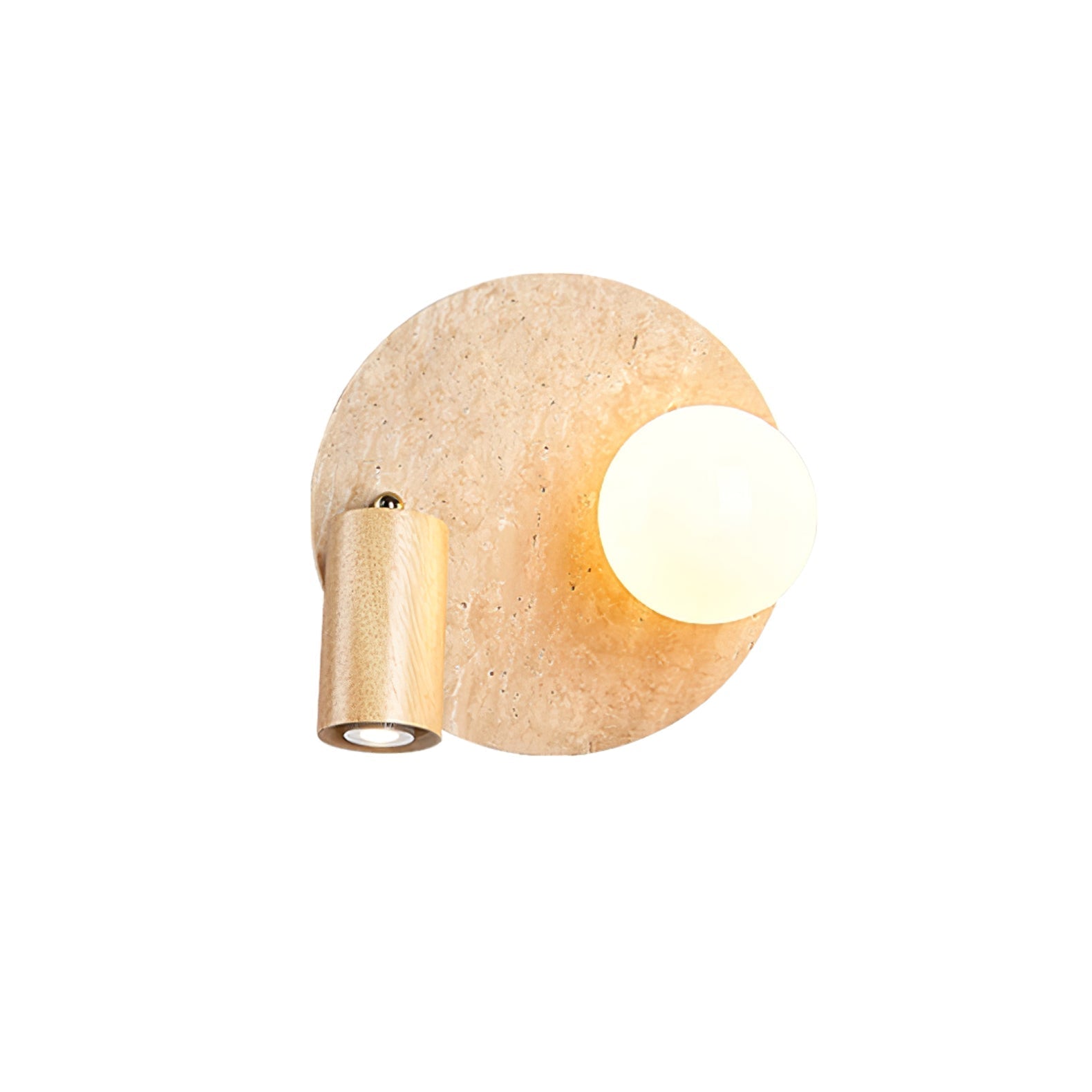 Armara Travertine Disc Wall Light-Neutral Decor