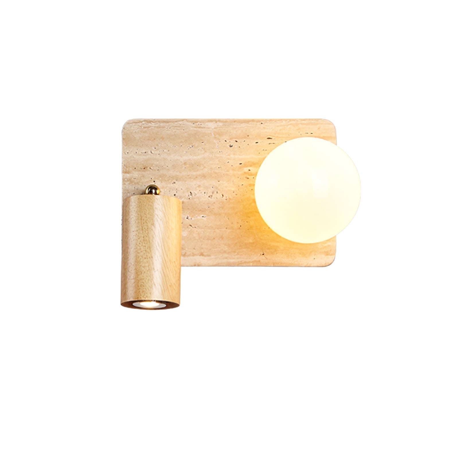 Armara Travertine Disc Wall Light-Neutral Decor