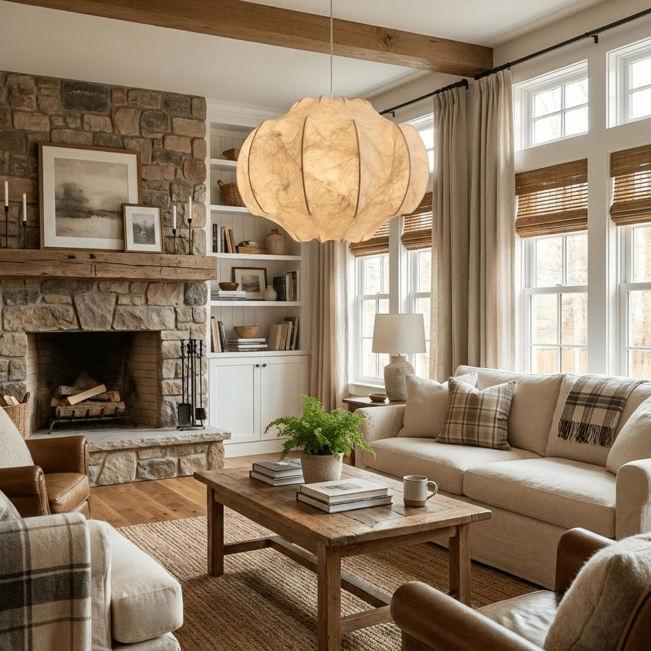 Lunara Silk Bloom Pendant Lamp-Neutral Decor
