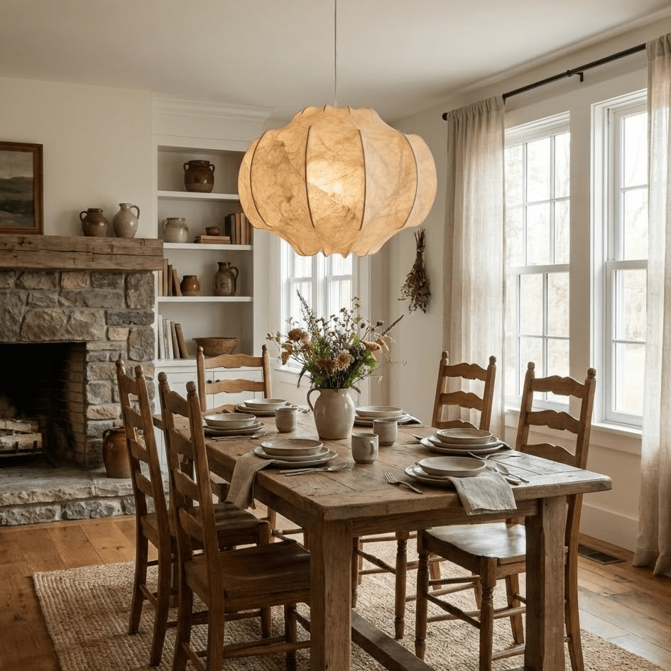 Lunara Silk Bloom Pendant Lamp-Neutral Decor