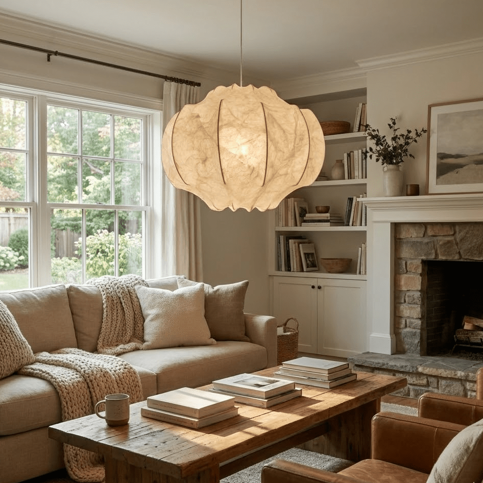 Lunara Silk Bloom Pendant Lamp-Neutral Decor