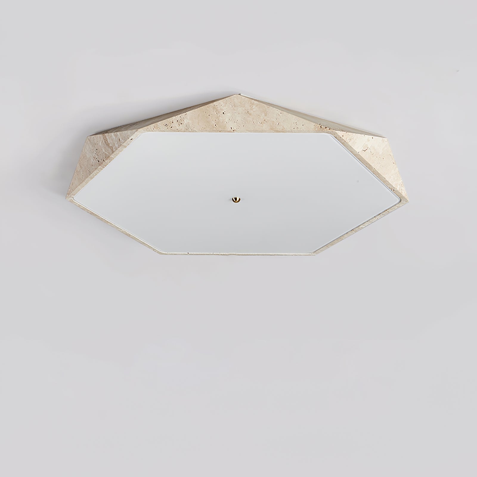 Hexagonal Travertine Ceiling Light-Neutral Decor
