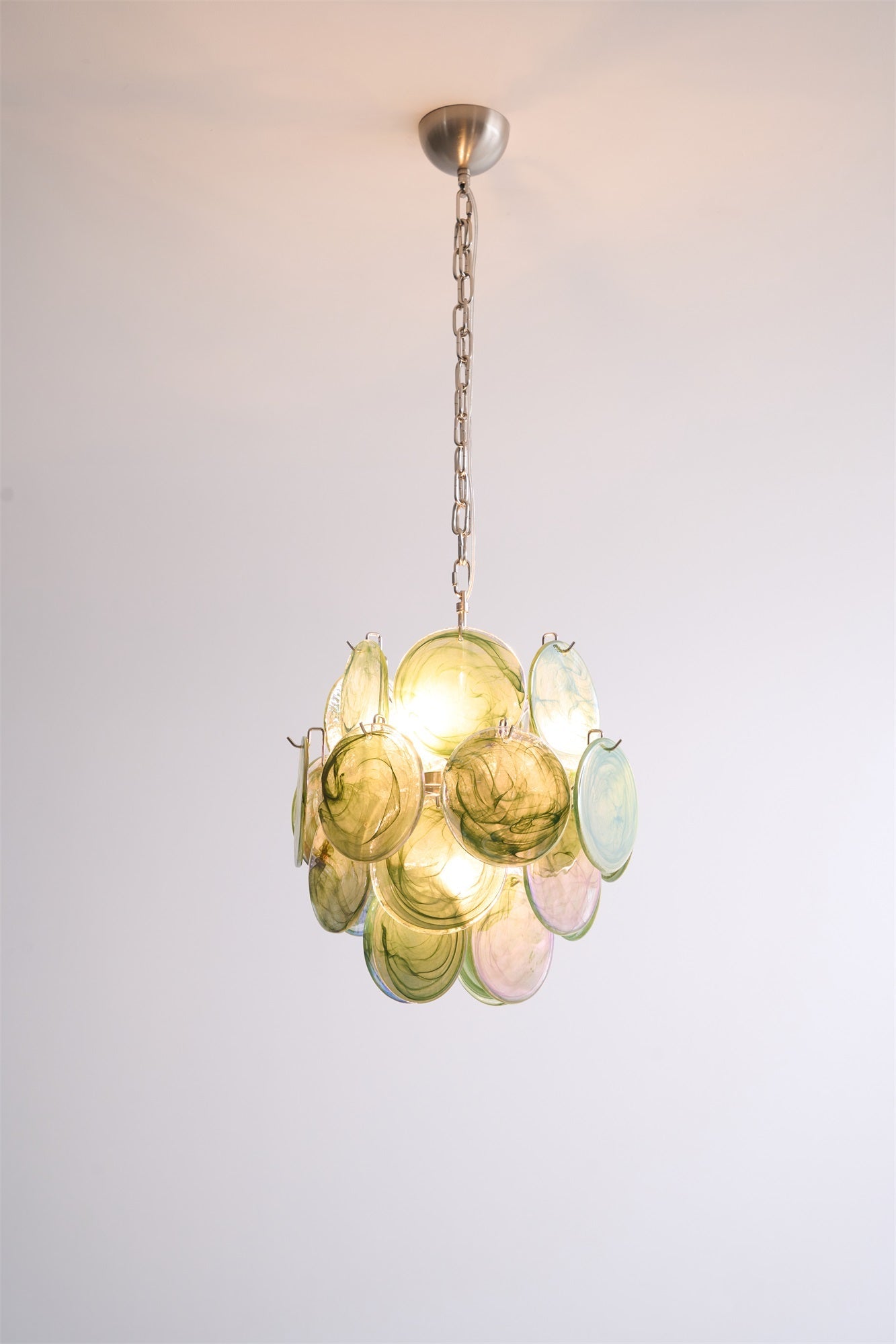 Aurora Chandelier Multicolor Murano Disc Layered Artistic-Neutral Decor