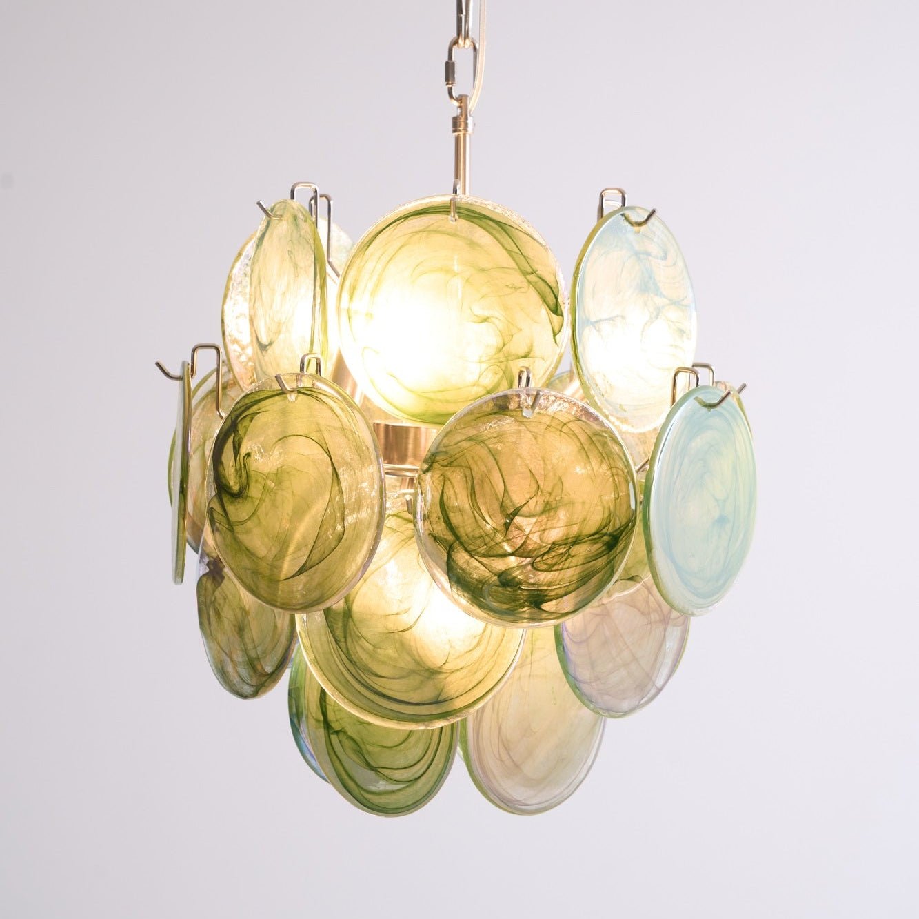 Aurora Chandelier Multicolor Murano Disc Layered Artistic-Neutral Decor