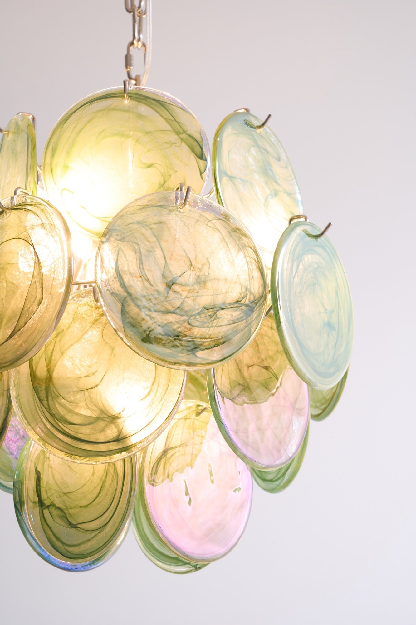 Aurora Chandelier Multicolor Murano Disc Layered Artistic-Neutral Decor