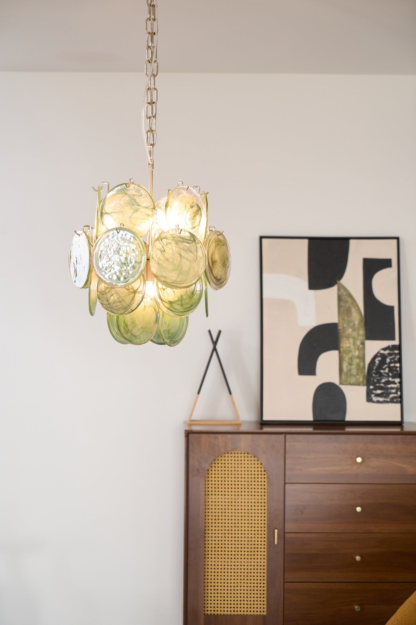 Aurora Chandelier Multicolor Murano Disc Layered Artistic-Neutral Decor