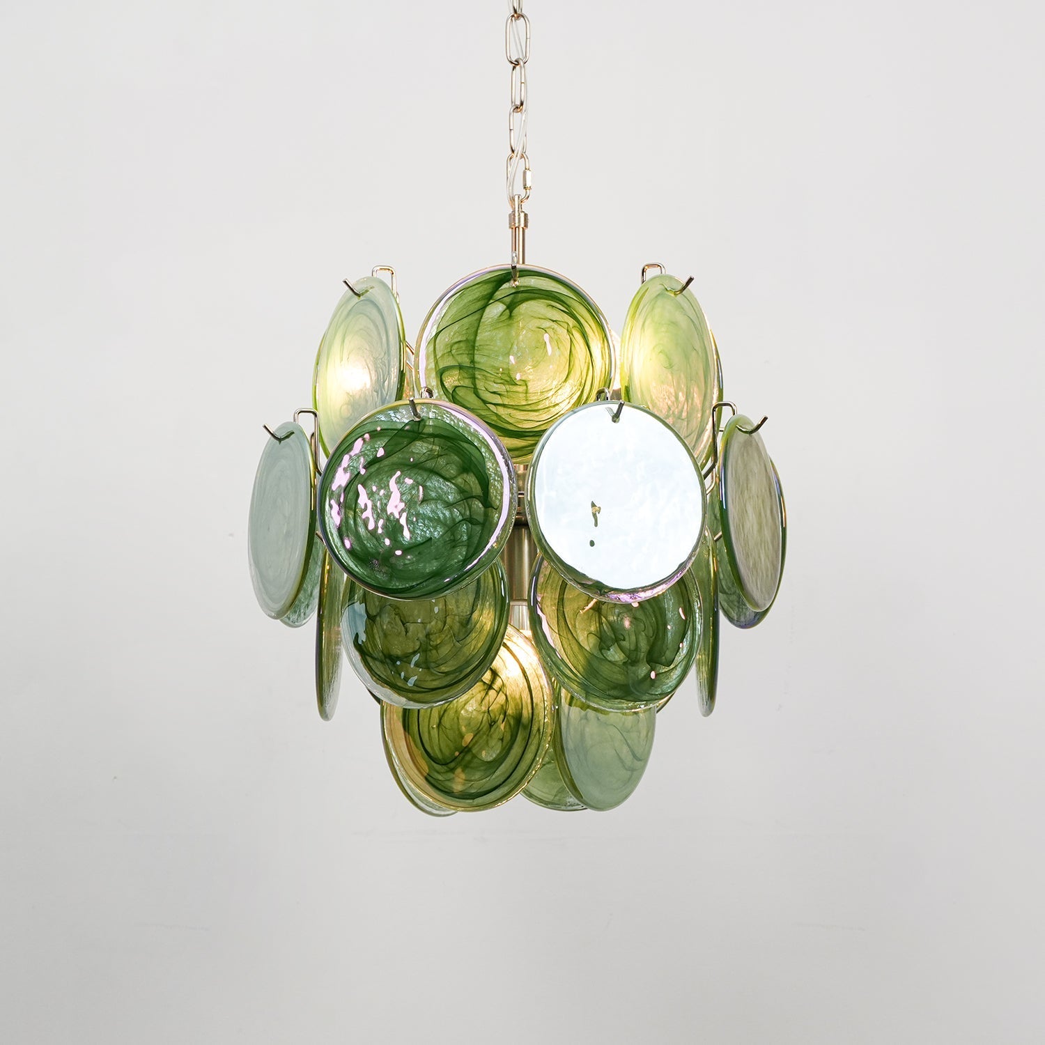 Aurora Chandelier Multicolor Murano Disc Layered Artistic-Neutral Decor