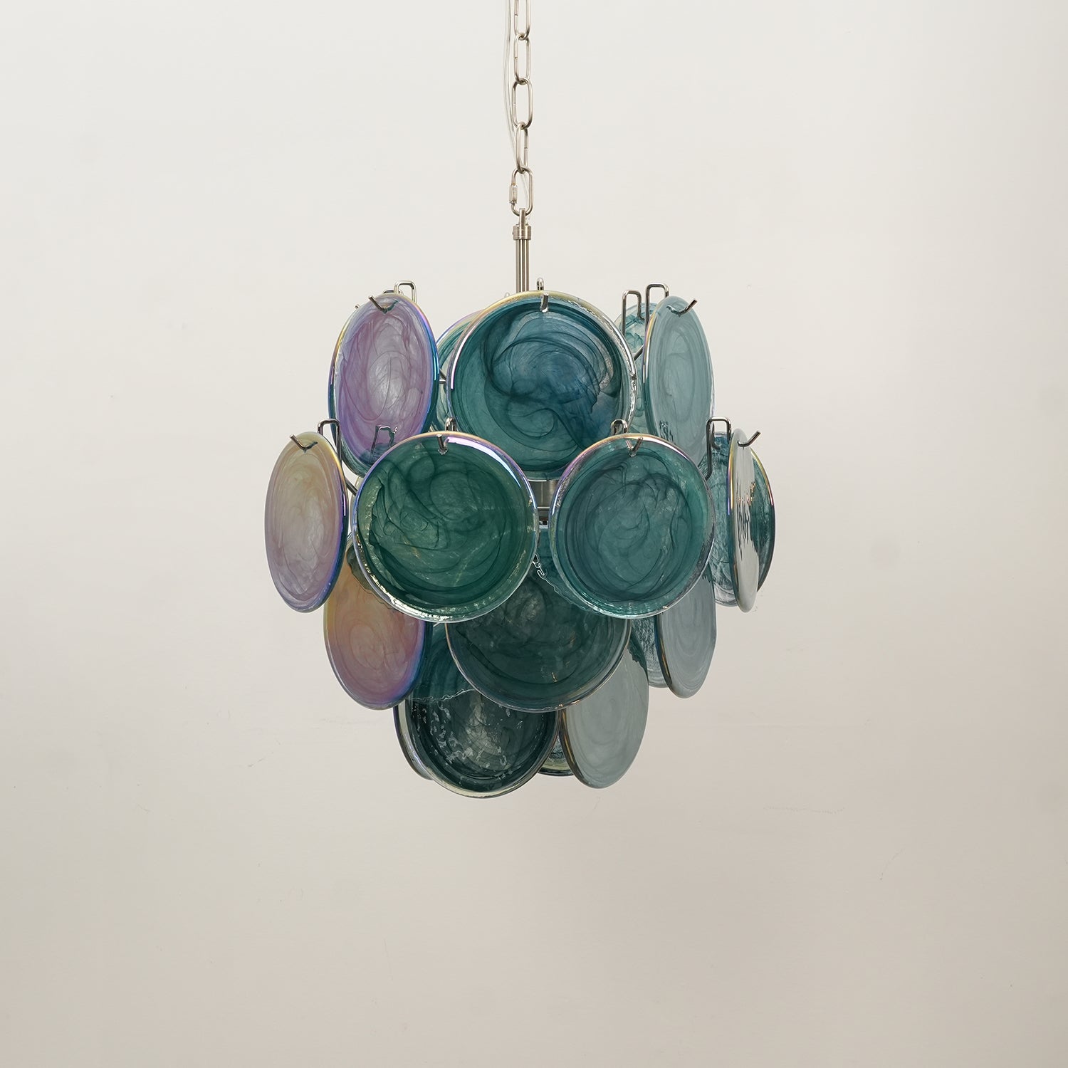 Aurora Chandelier Multicolor Murano Disc Layered Artistic-Neutral Decor