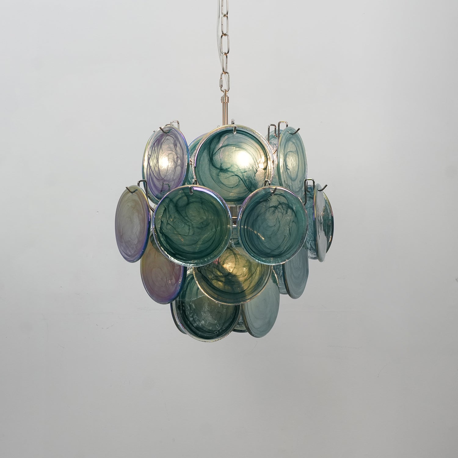 Aurora Chandelier Multicolor Murano Disc Layered Artistic-Neutral Decor