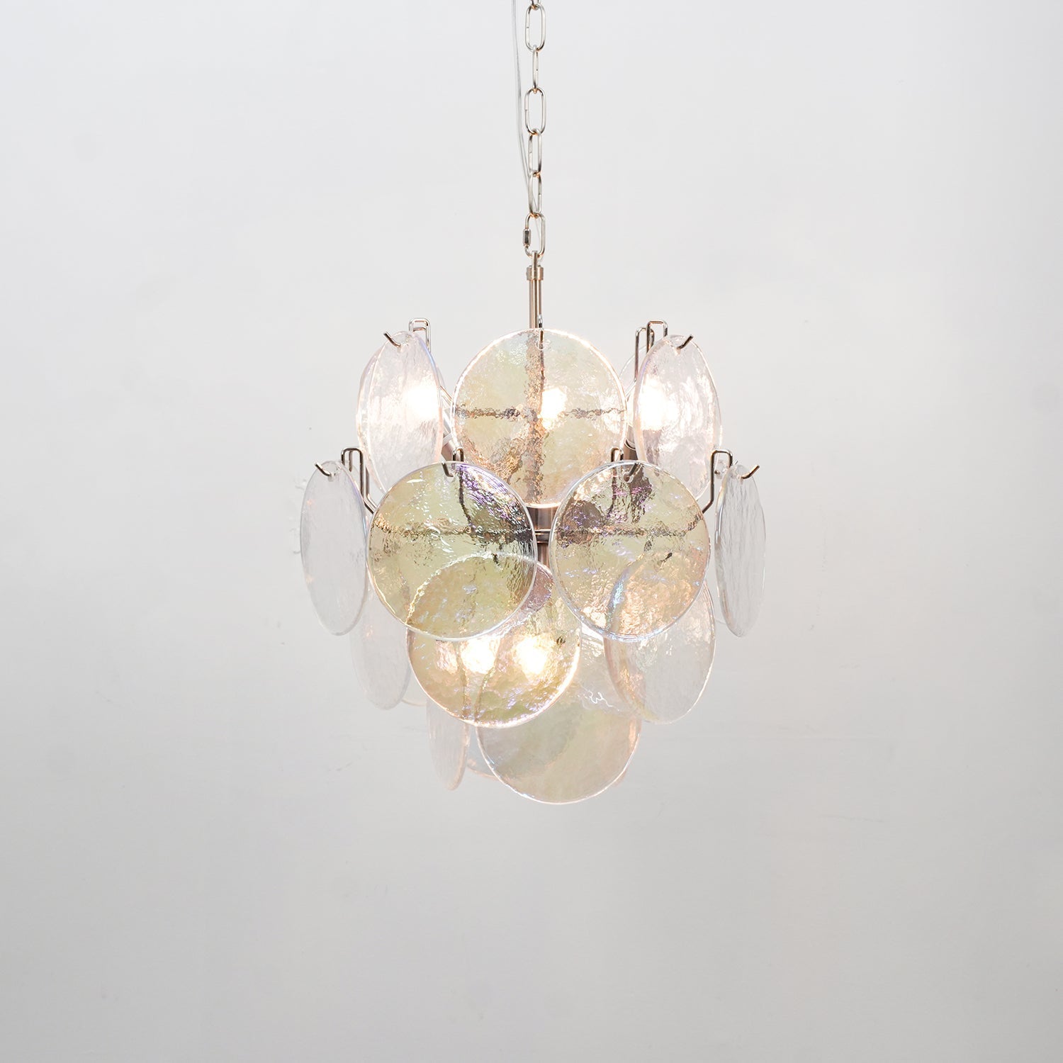 Aurora Chandelier Multicolor Murano Disc Layered Artistic-Neutral Decor