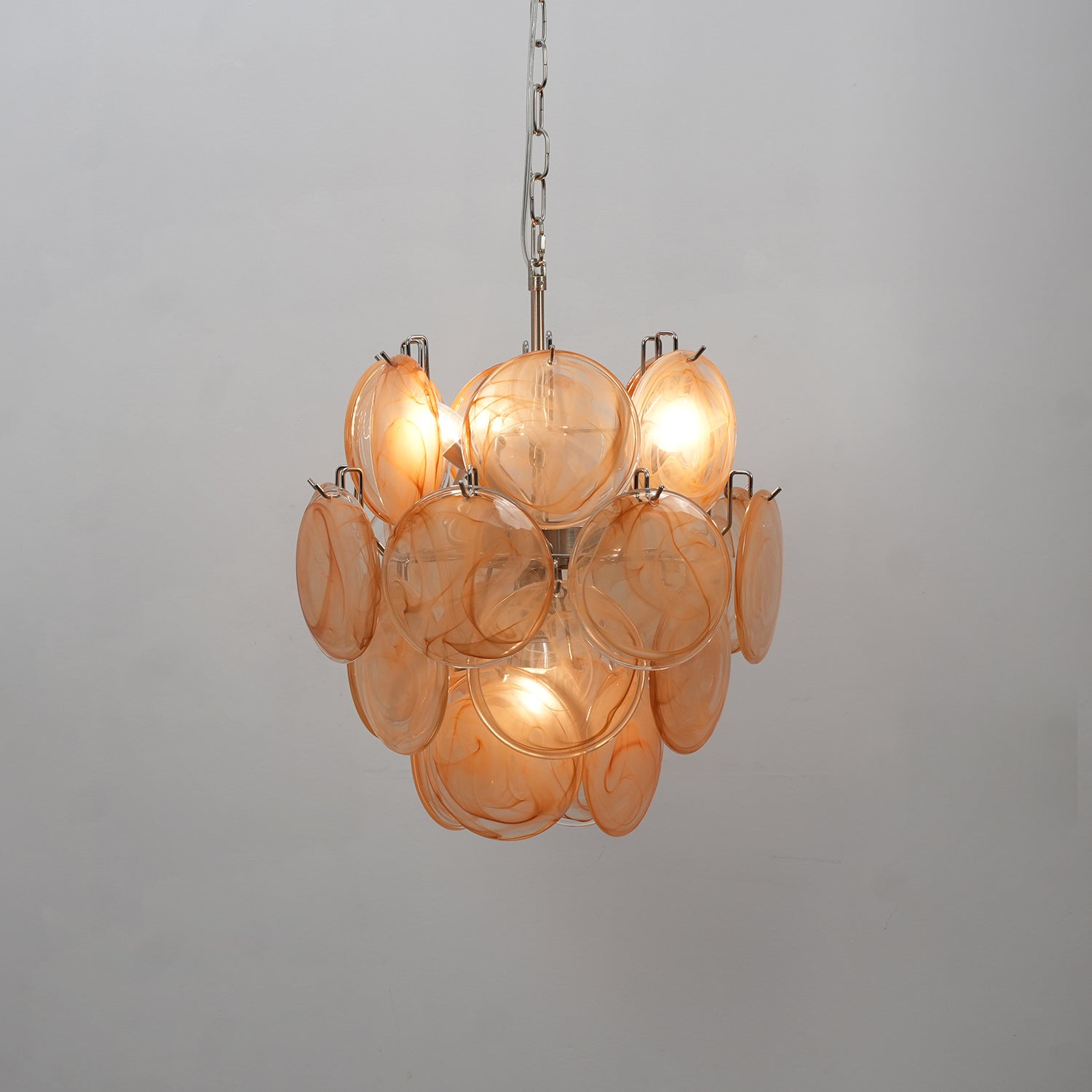 Aurora Chandelier Multicolor Murano Disc Layered Artistic-Neutral Decor