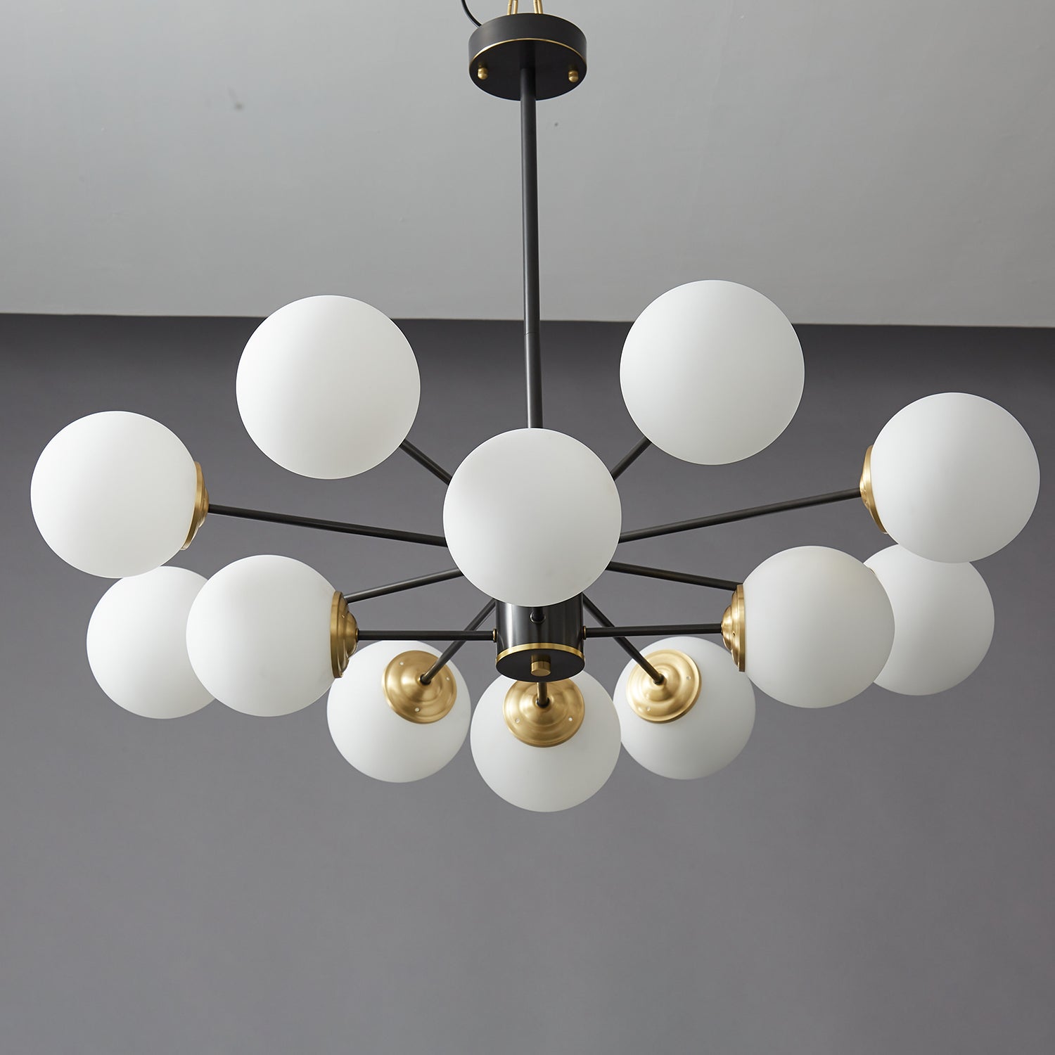 Catalos Modern Premium Orb Brass Glass Chandelier-Neutral Decor