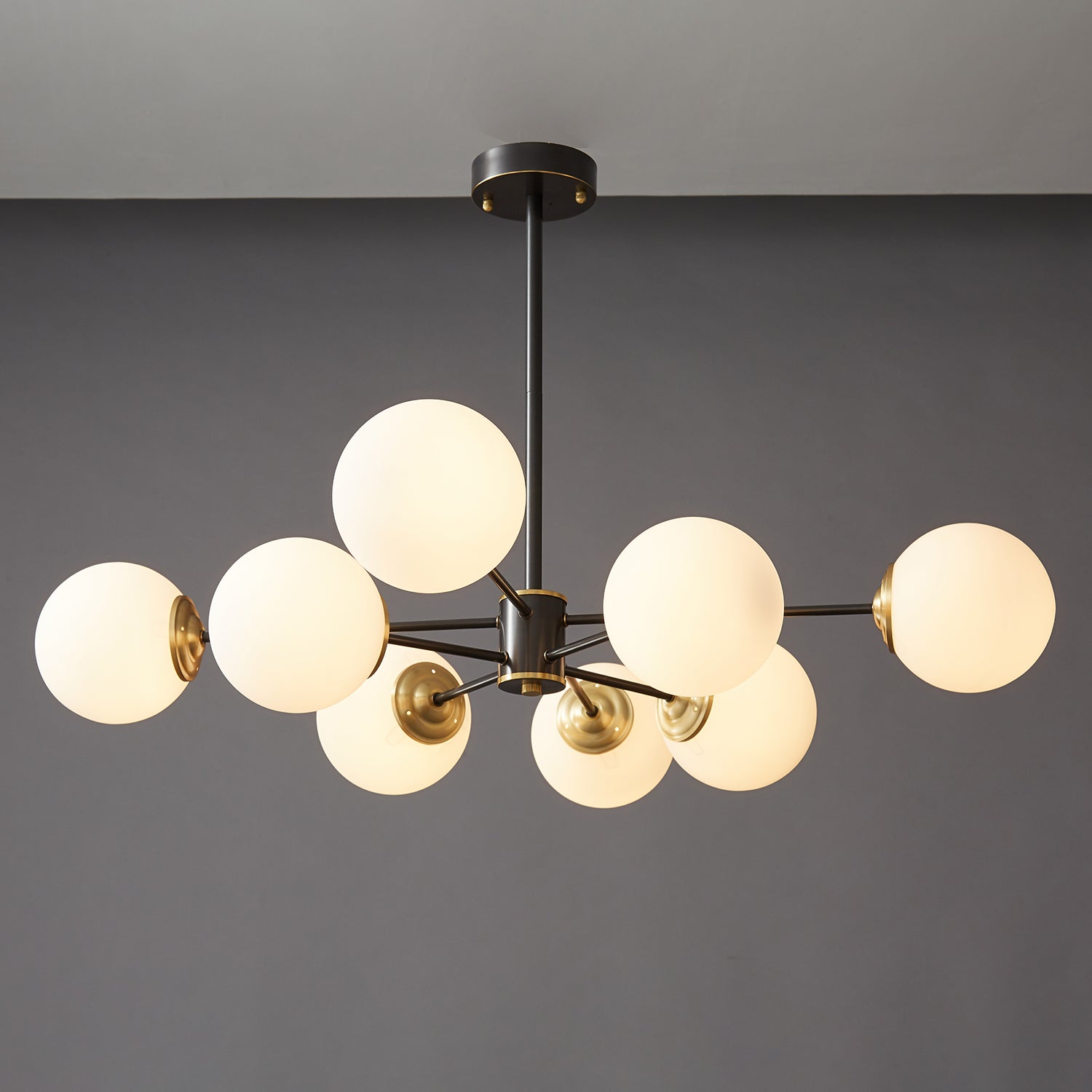 Catalos Modern Premium Orb Brass Glass Chandelier-Neutral Decor