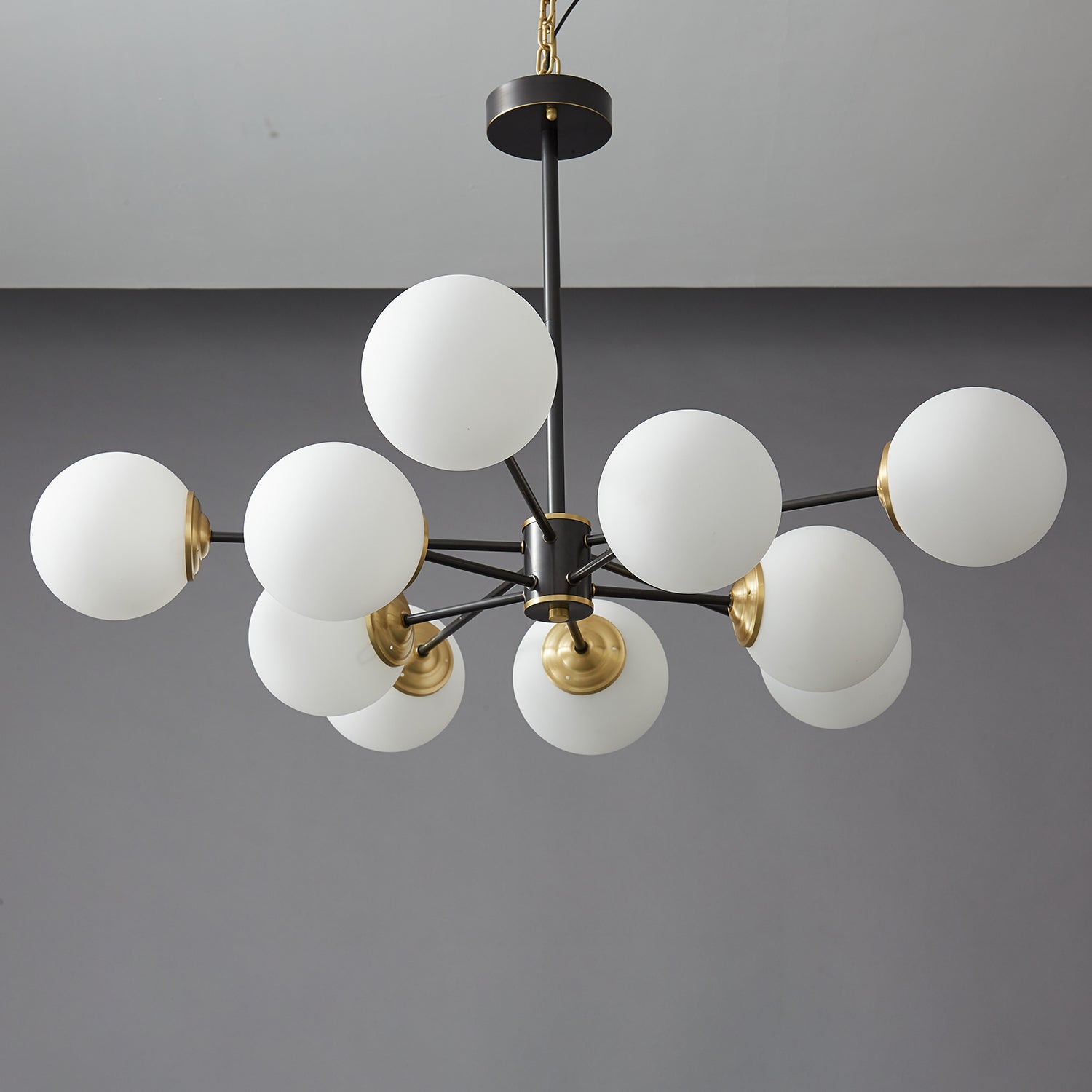 Catalos Modern Premium Orb Brass Glass Chandelier-Neutral Decor